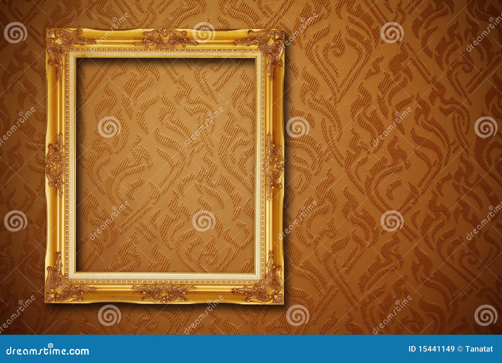 Uitstekend frame op behang stock afbeelding. Image of decoratief 15441149