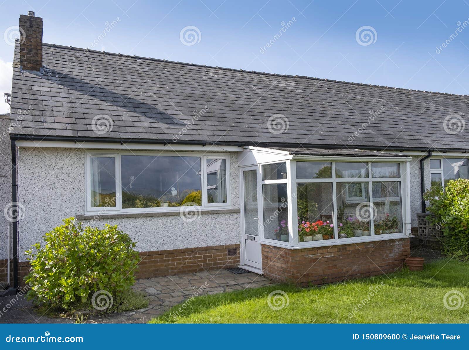 uk bungalow, typical suburban single storey house