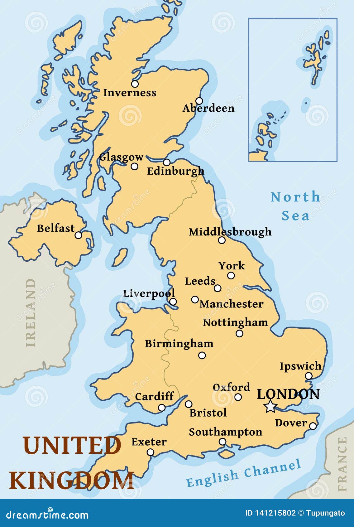 UK Cities Map Vector Illustration | CartoonDealer.com #141215802