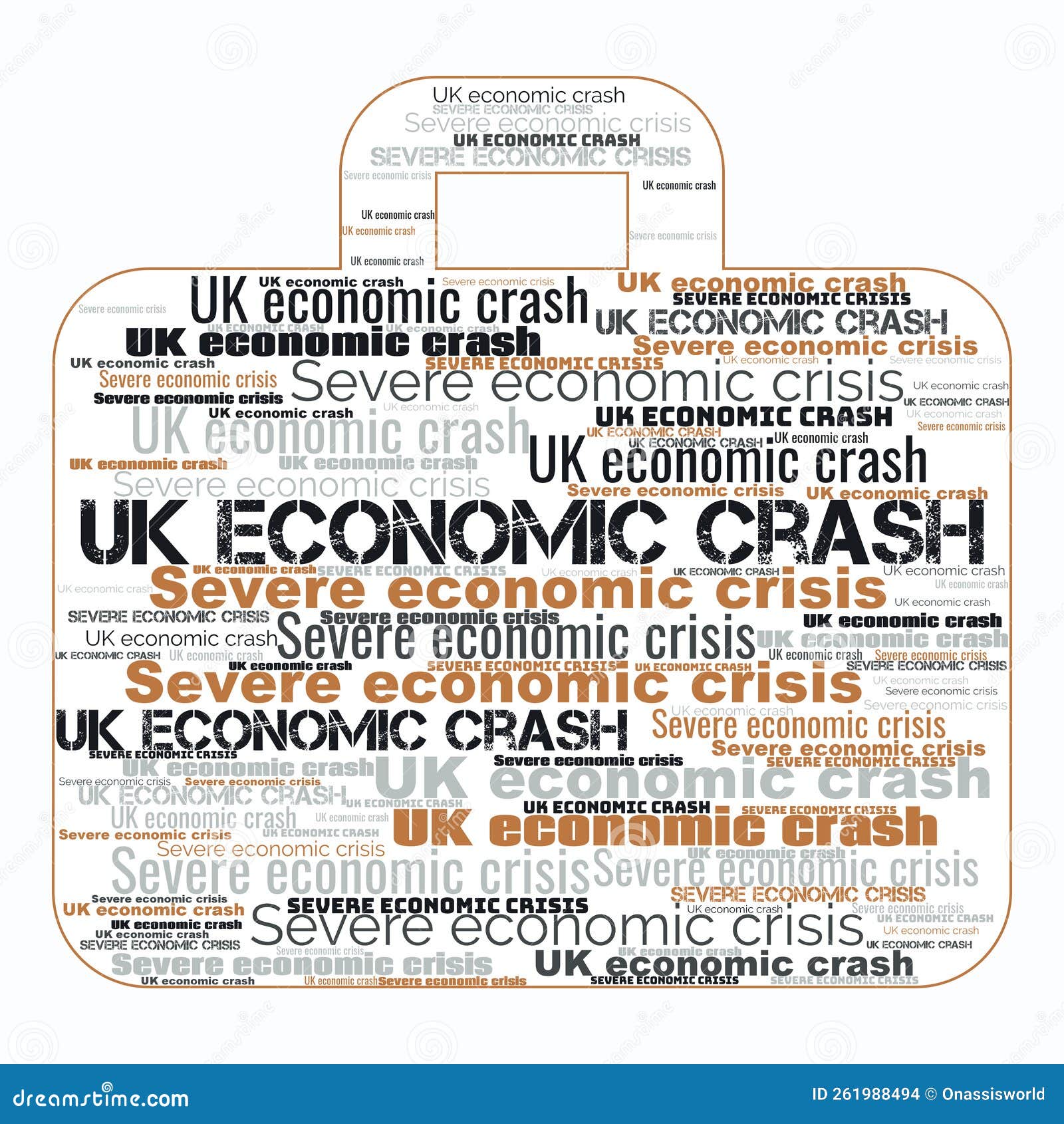 UK Economic Crash Text Header Background Illustration Stock