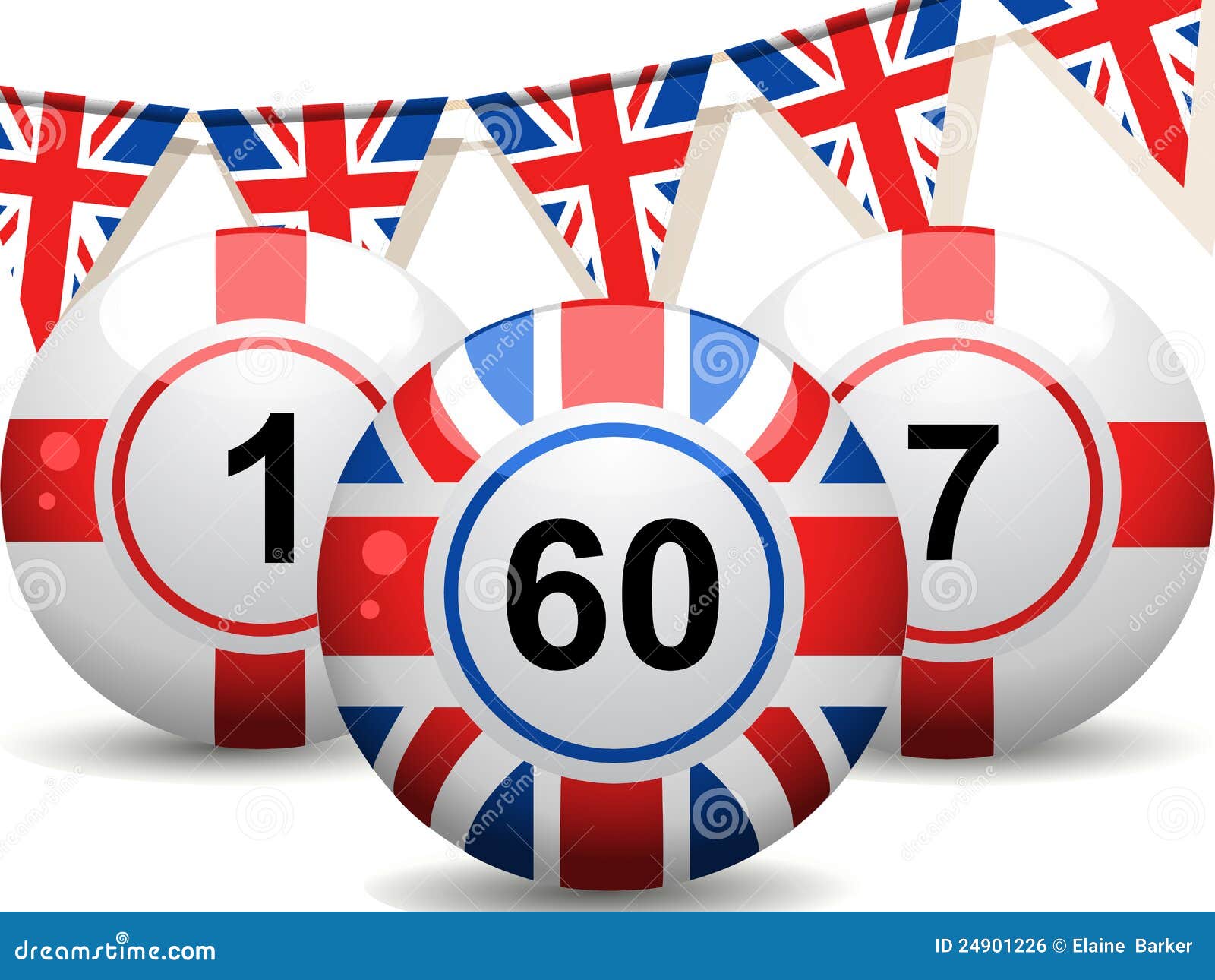 Uk and England bingo balls stock illustration. Illustration of