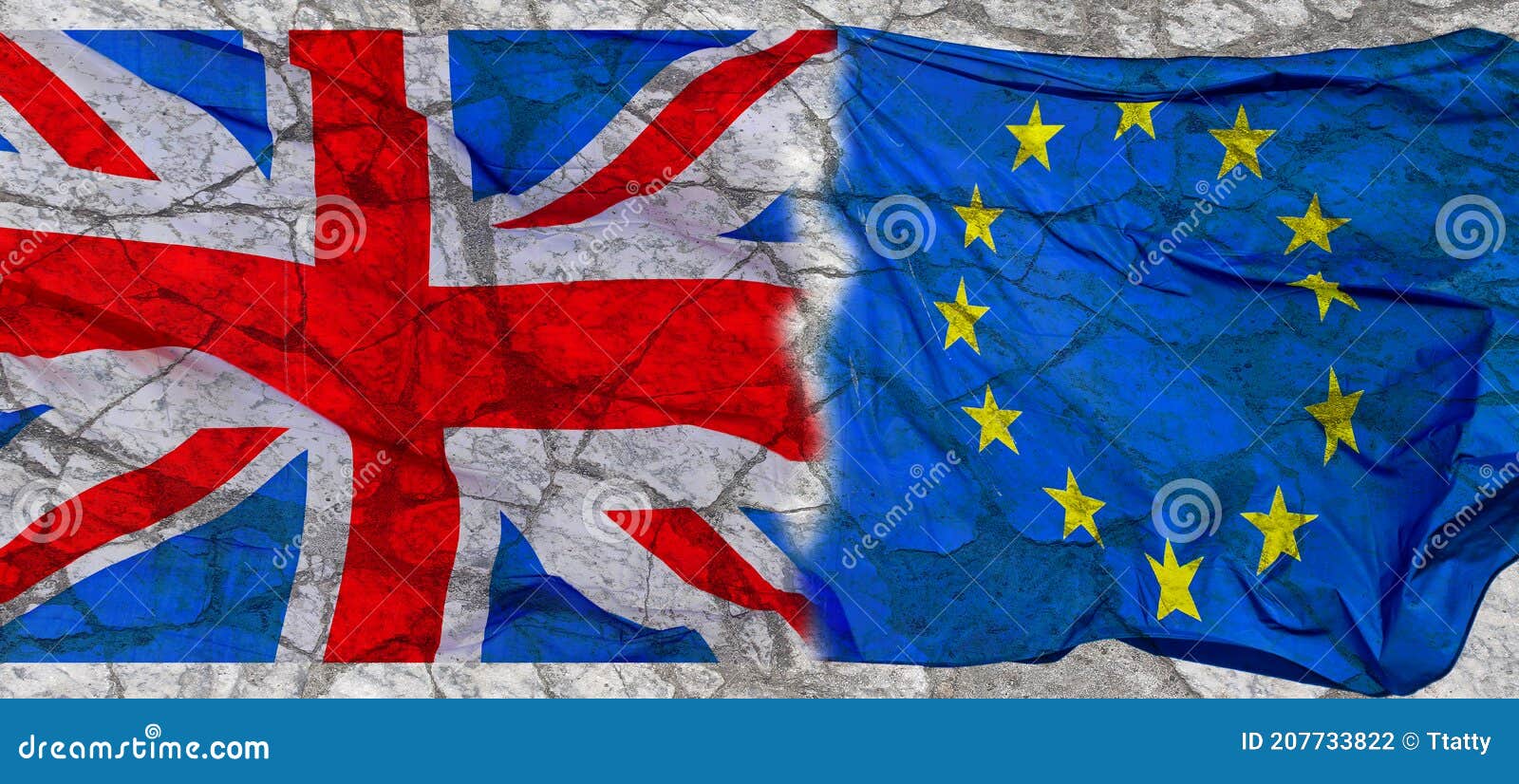 UK and EU distressed flags stock illustration. Illustration of flag ...