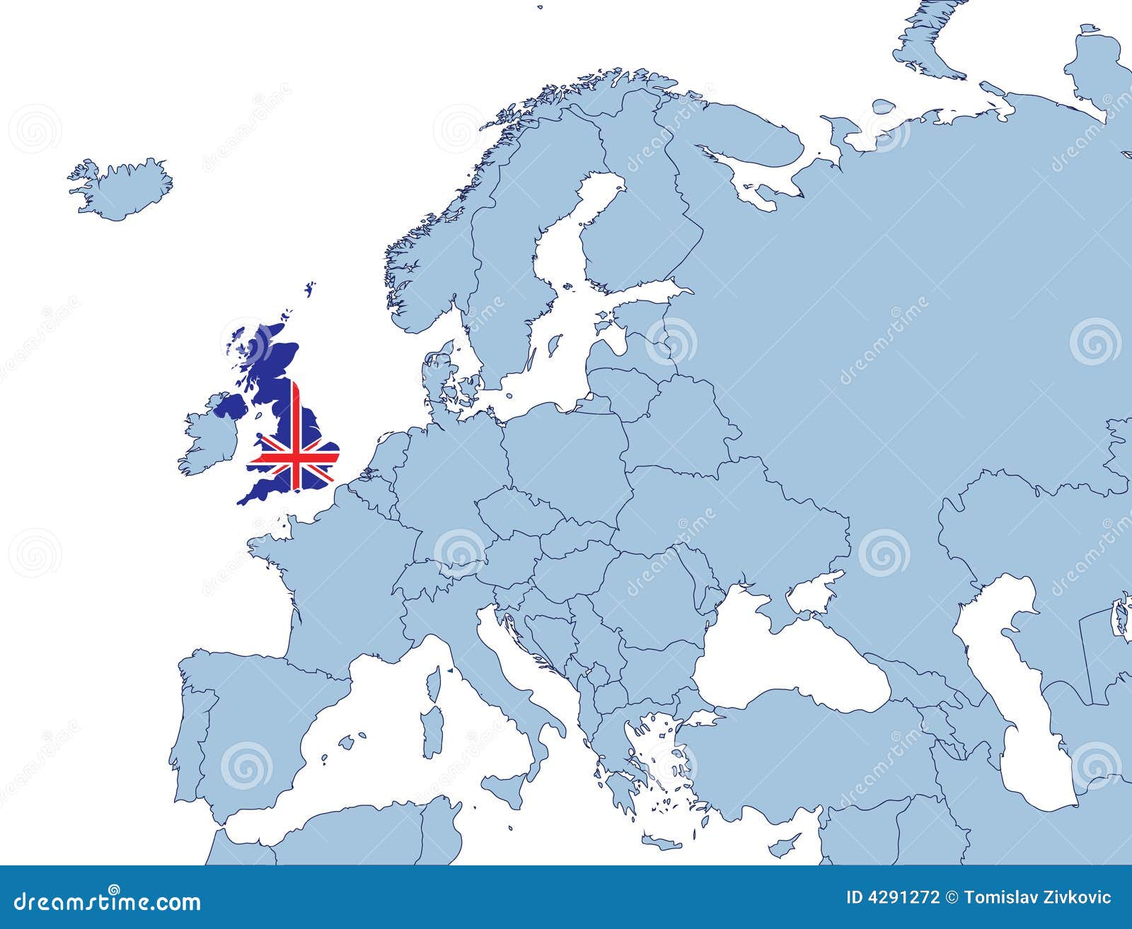 UK on Europe map stock vector. Image of isolated, country 4291272