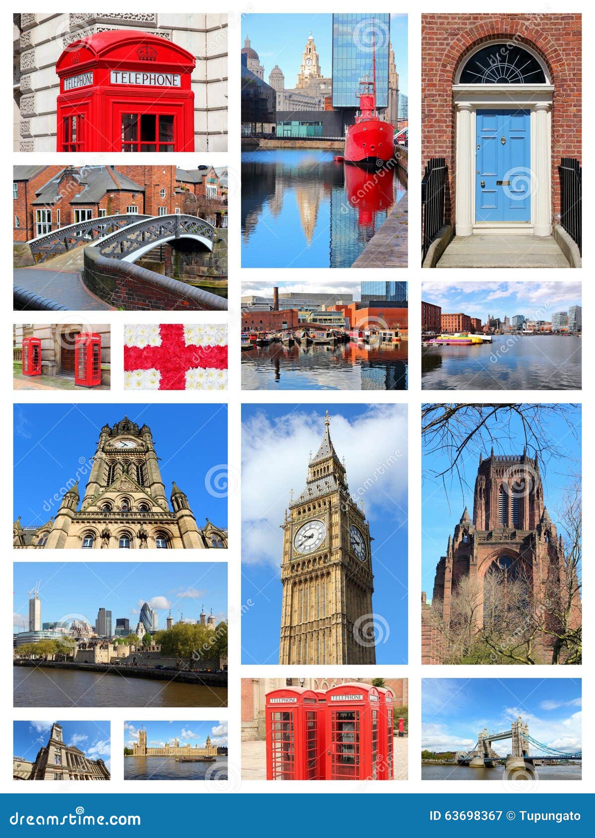 uk tourist attractions collage