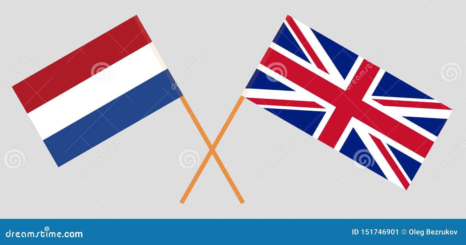 The Uk And Netherlands British And Netherlandish Flags Stock Vector