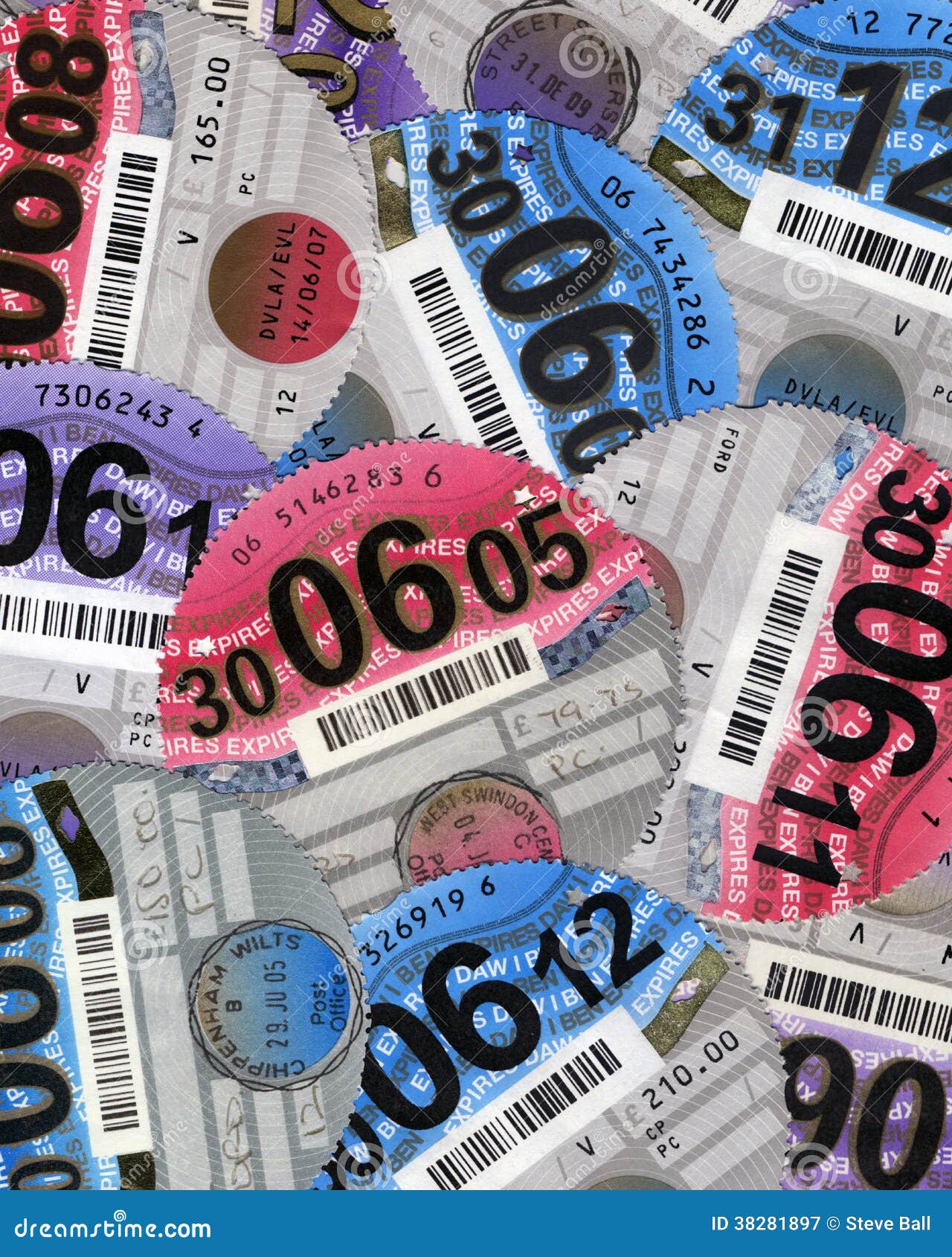 UK road tax discs stock image. Image of registration 38281897