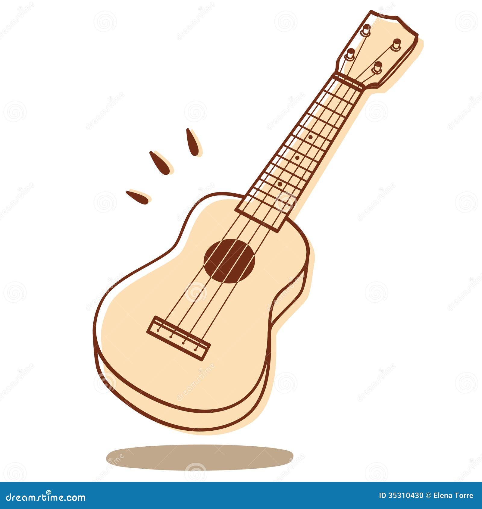 Ukelele aislado ilustración del vector. Ilustración de fondo 35310430