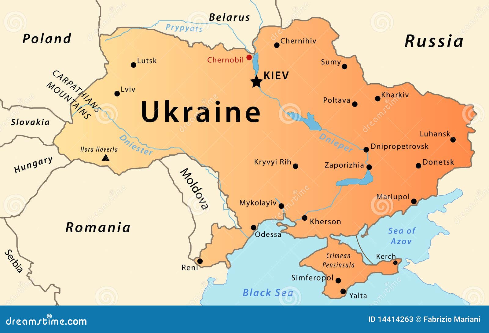 Ukraine Karte Vektor Abbildung Illustration Von Karte