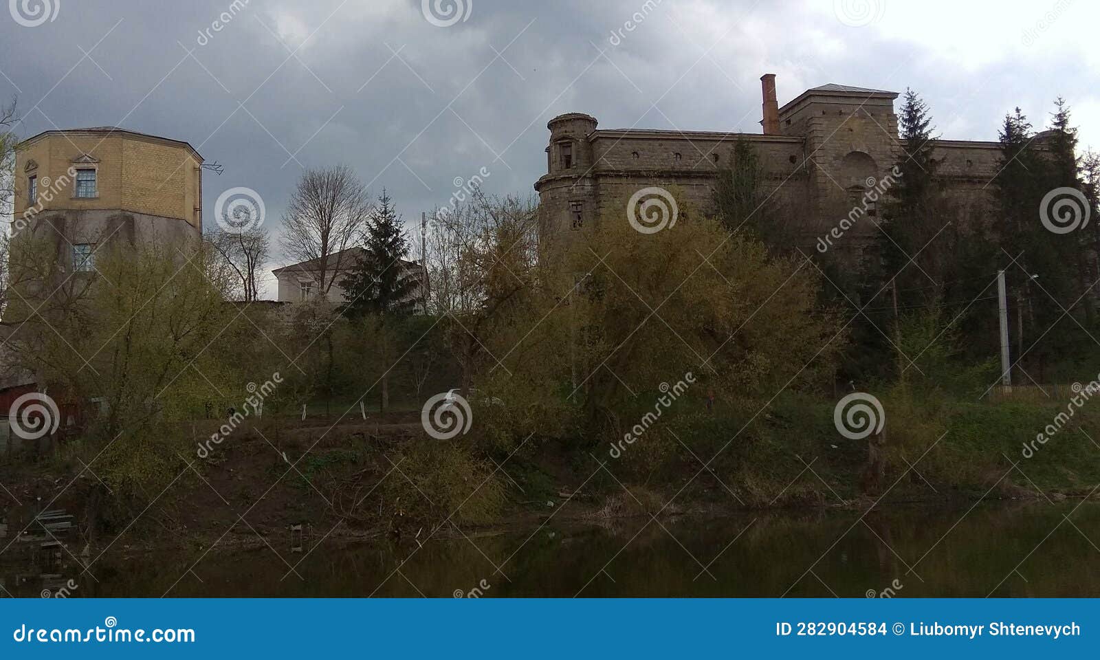 ukraine, khmilnyk, the palace of count xido, the palace and tower of the southern bug