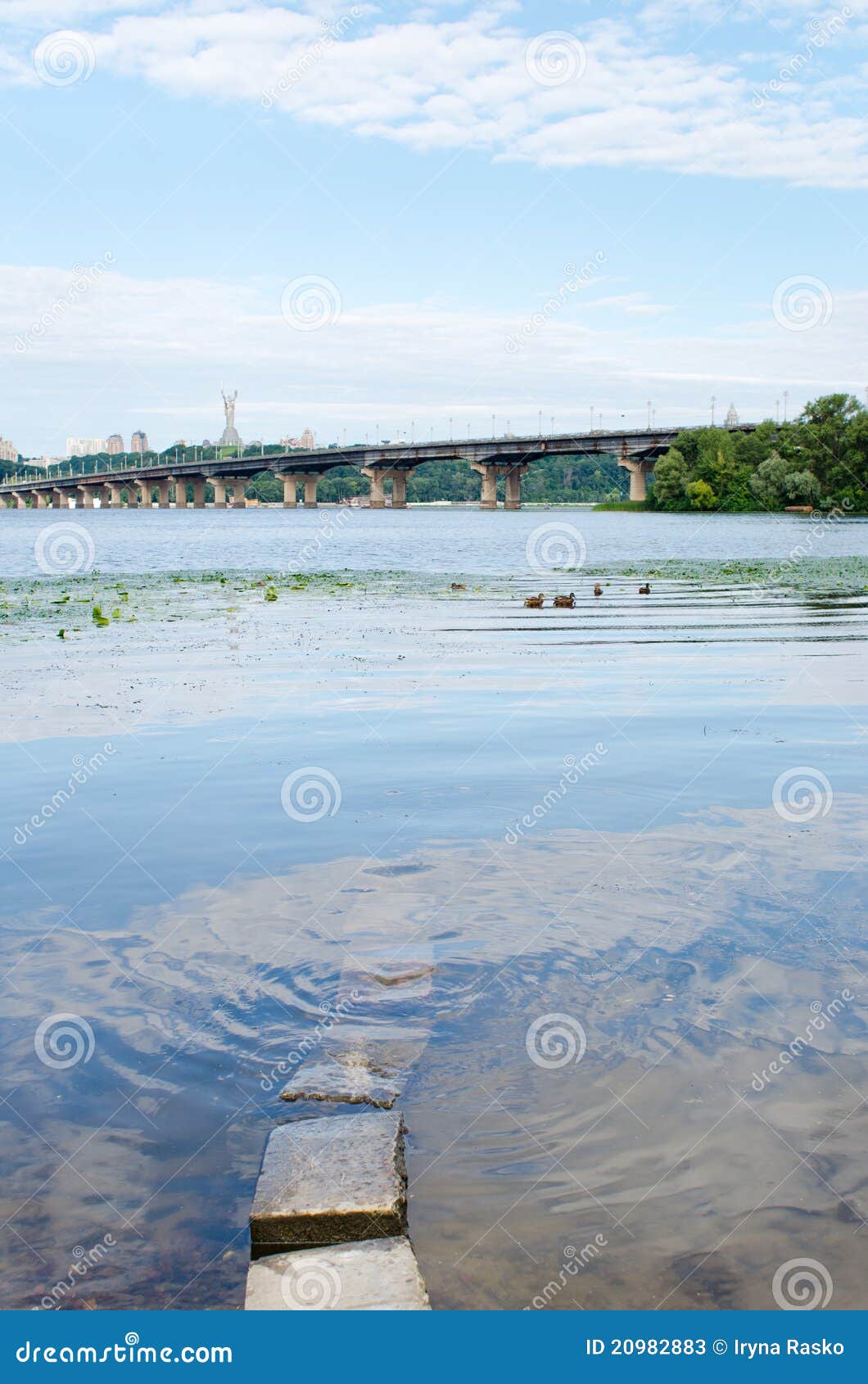ukraine, kiev, paton bridge over dnipro river