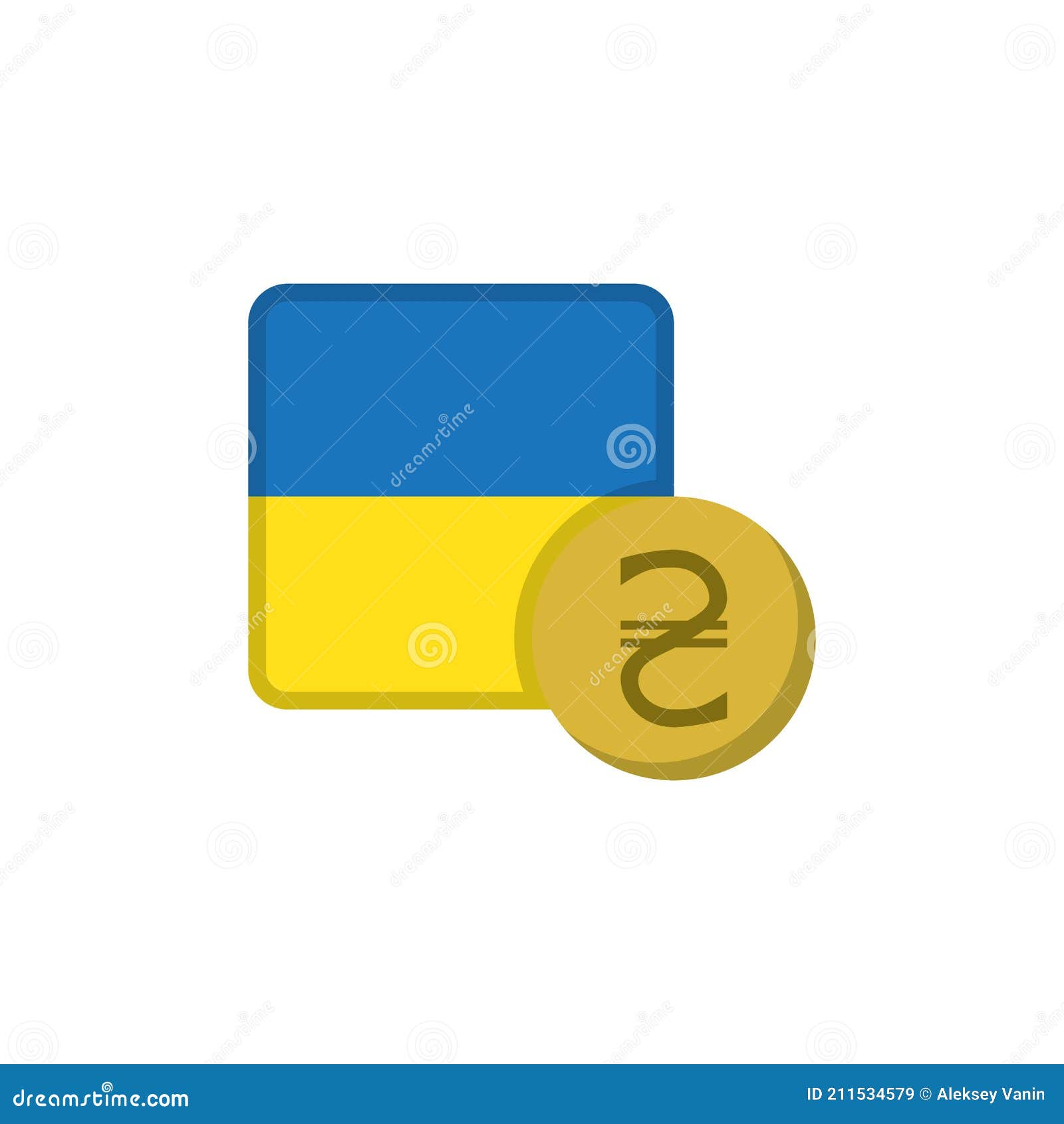 Ukraine Money and Flag Flat Icon Stock Vector - Illustration of ...