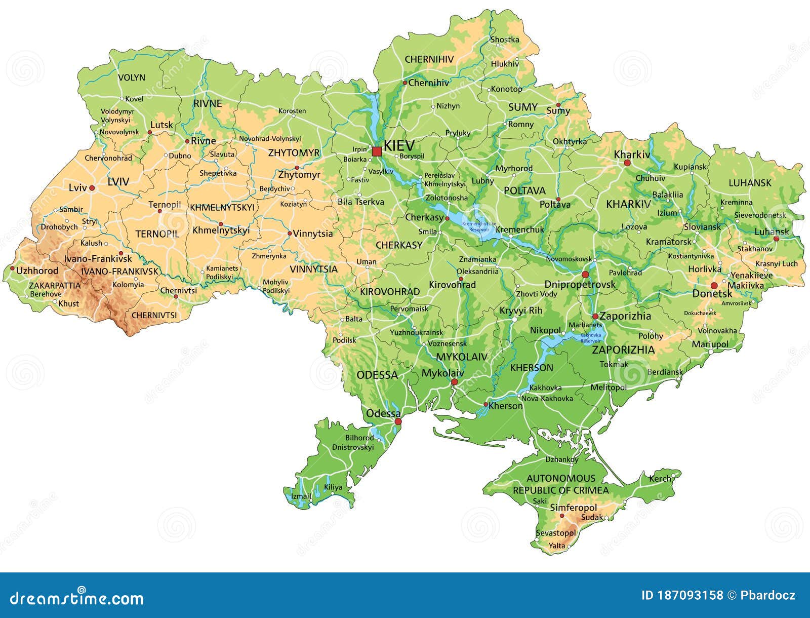 Physical Map Of Ukraine Ezilon Maps Images