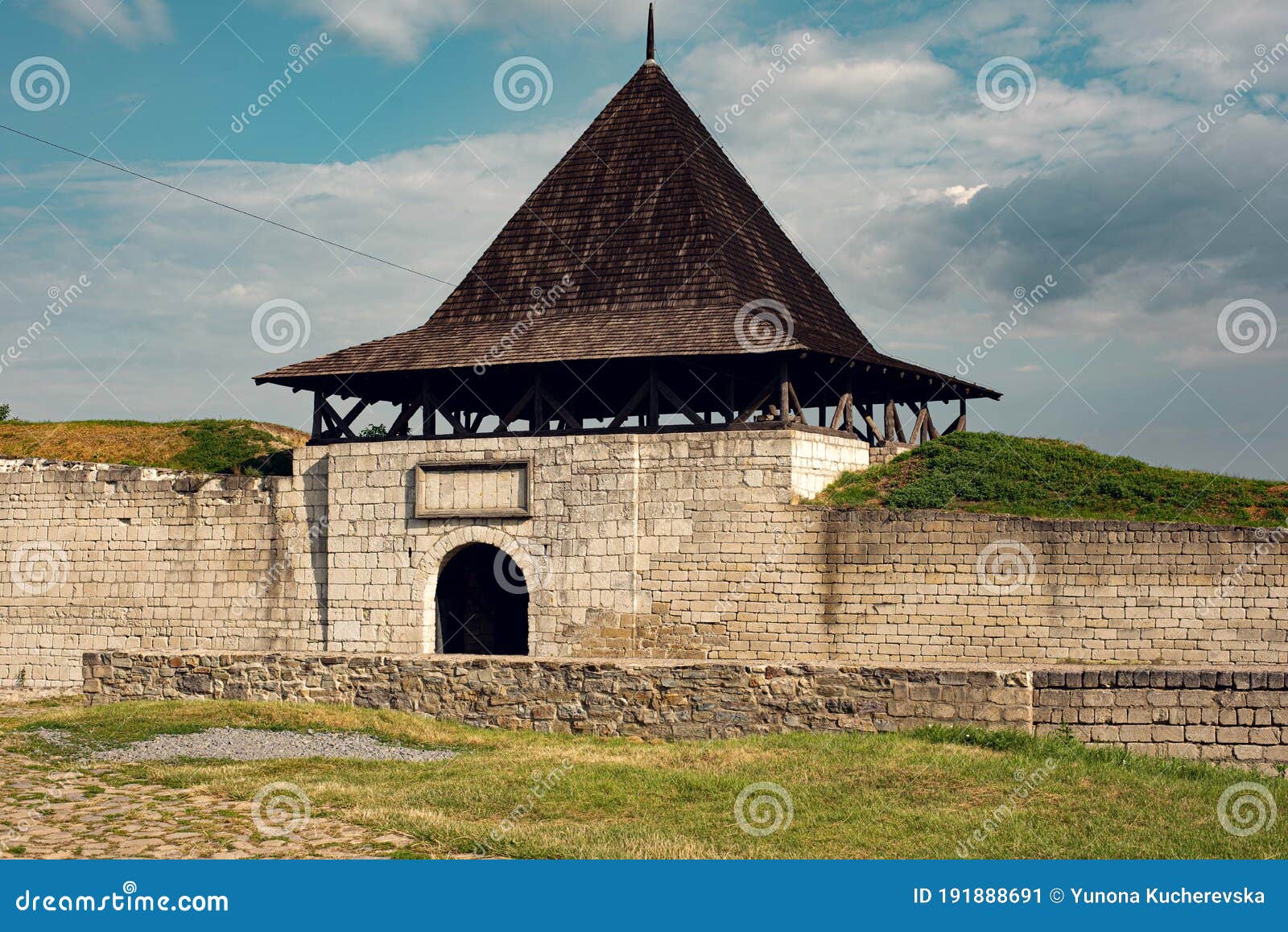 ukrainian castle hotyn on the river dnister