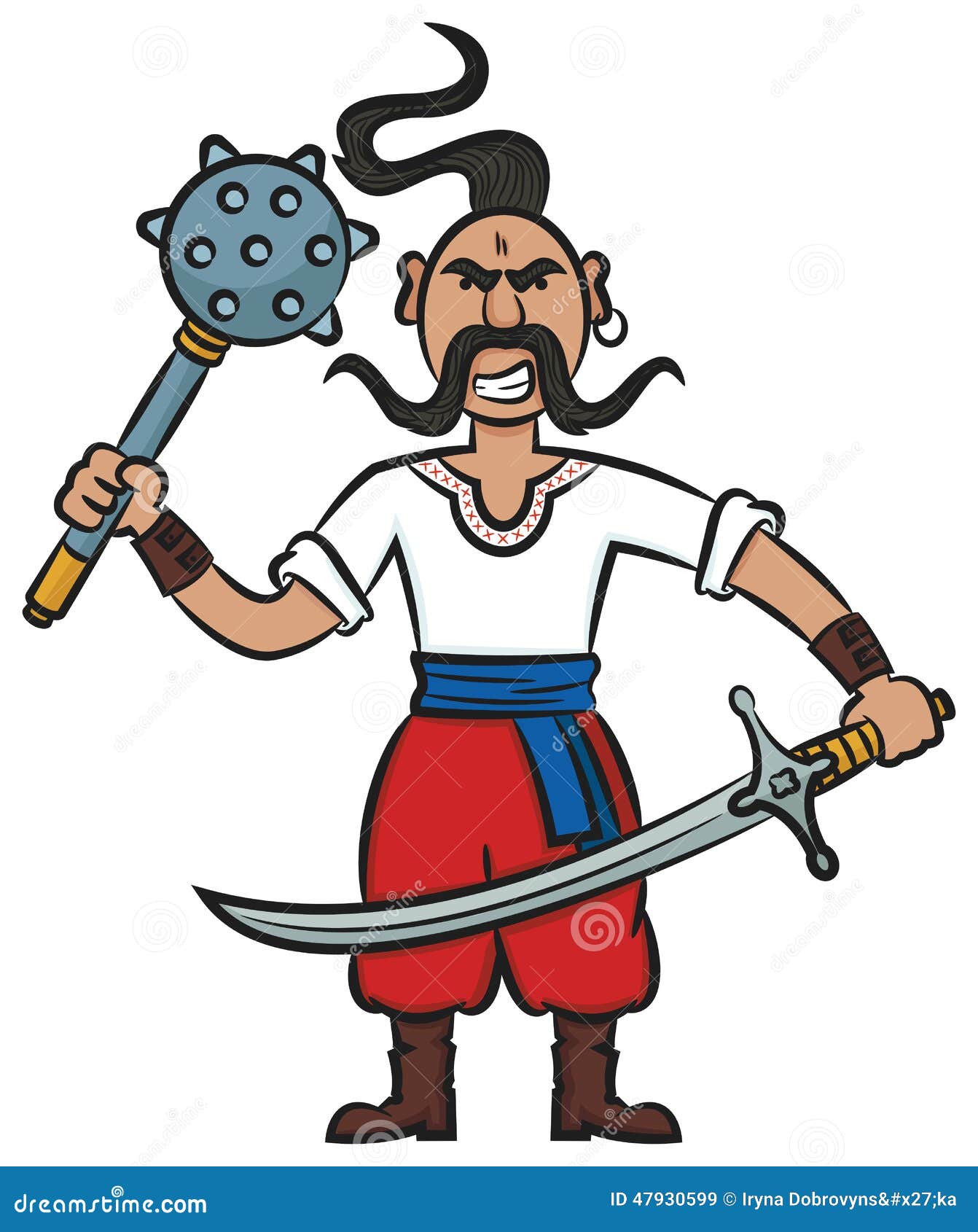 Ukrainian Cossack with Weapons Stock Vector - Illustration of saber ...