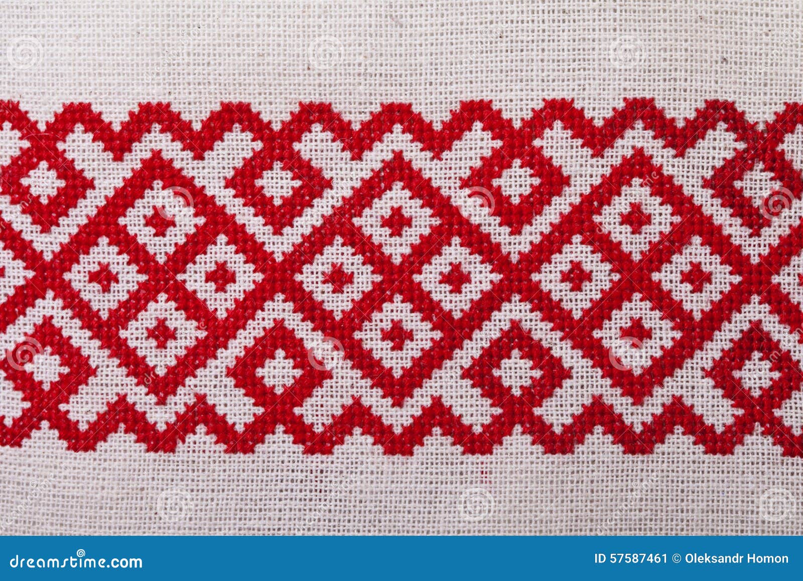 Ukrainian Embroidery Ornament Red White Stock Image Image of