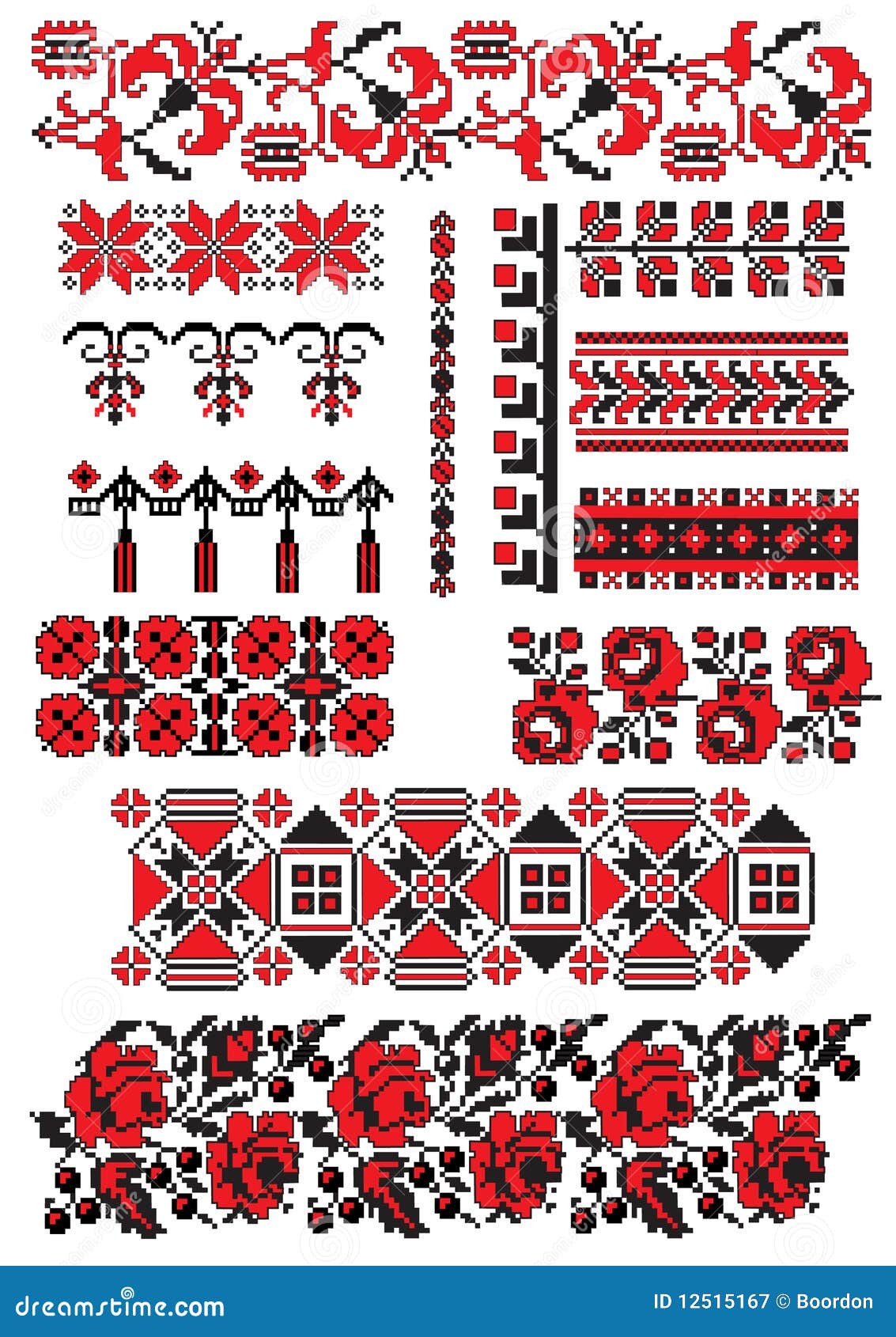 Ukrainian embroidery pack stock vector. Illustration of culture 12515167