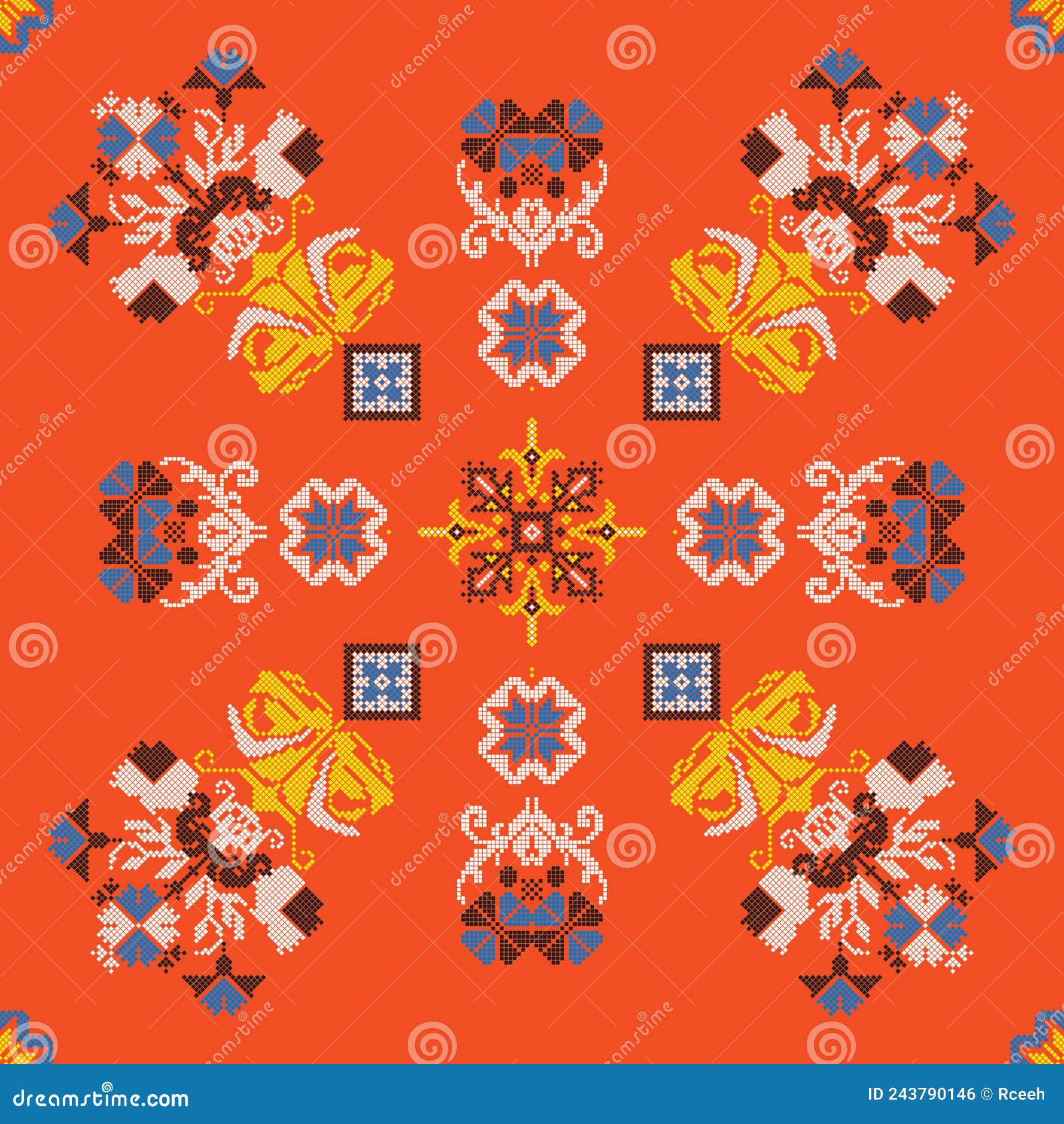 Ukrainian Embroidery Pattern 69 Stock Vector Illustration of repeat