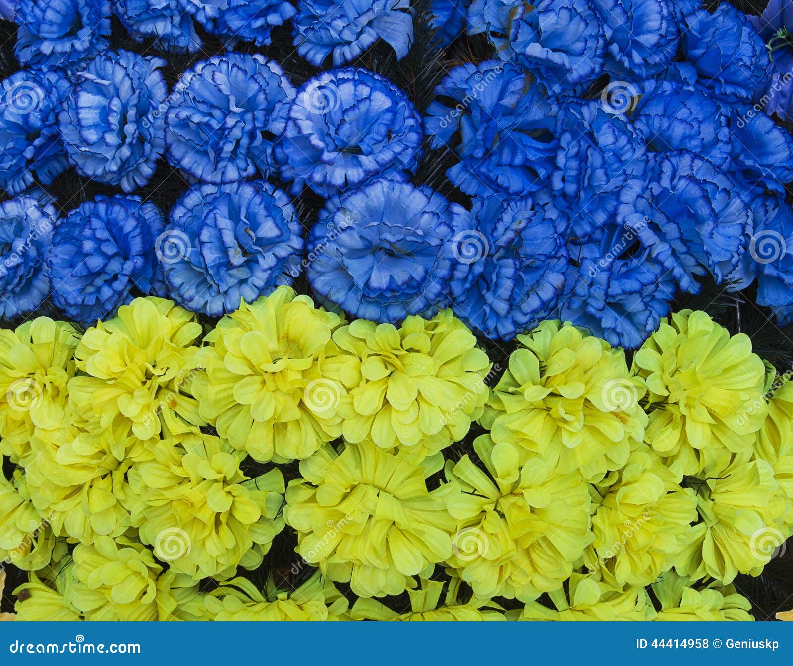 Ukrainian Flag Of Artificial Flowers Stock Photo - Image of artificial ...