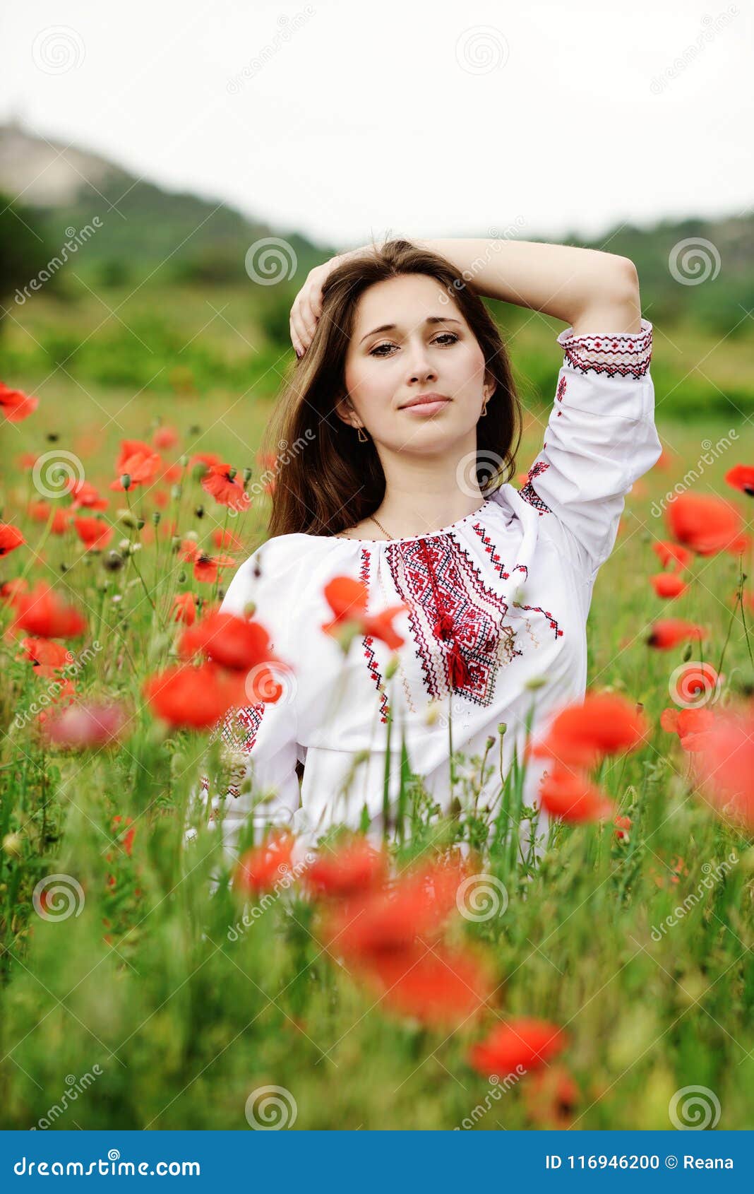 Ukrainian Girl in Field of Poppies Stock Photo - Image of lifestyle ...