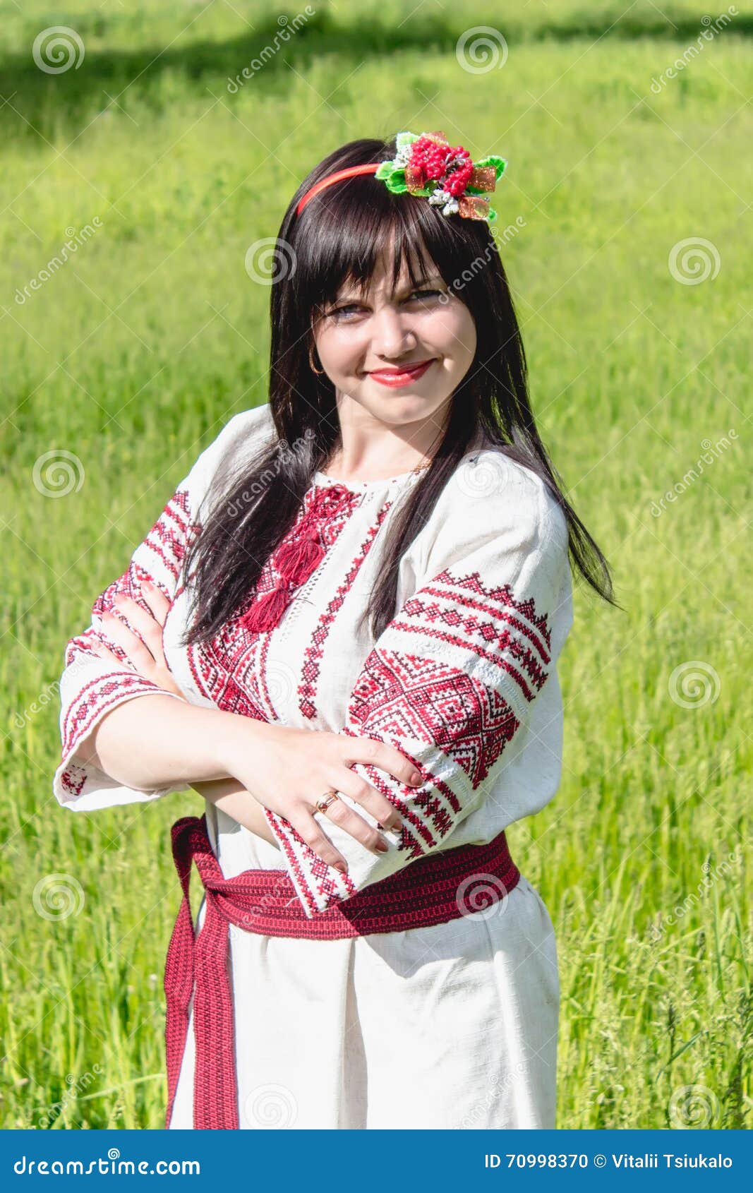 Ukrainian Girl in National Clothes Stock Photo - Image of makeup ...