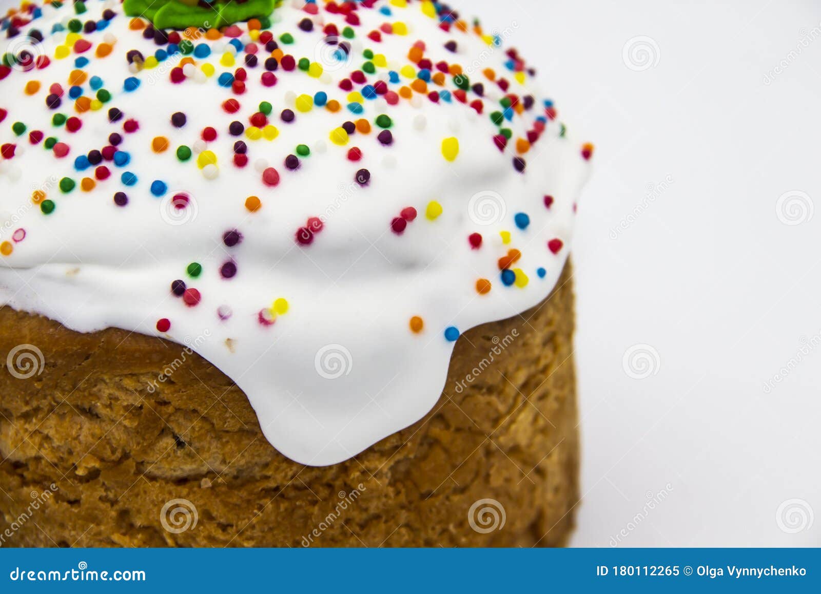 Ukrainian and Russian Traditional Kulich or Paska Against White ...