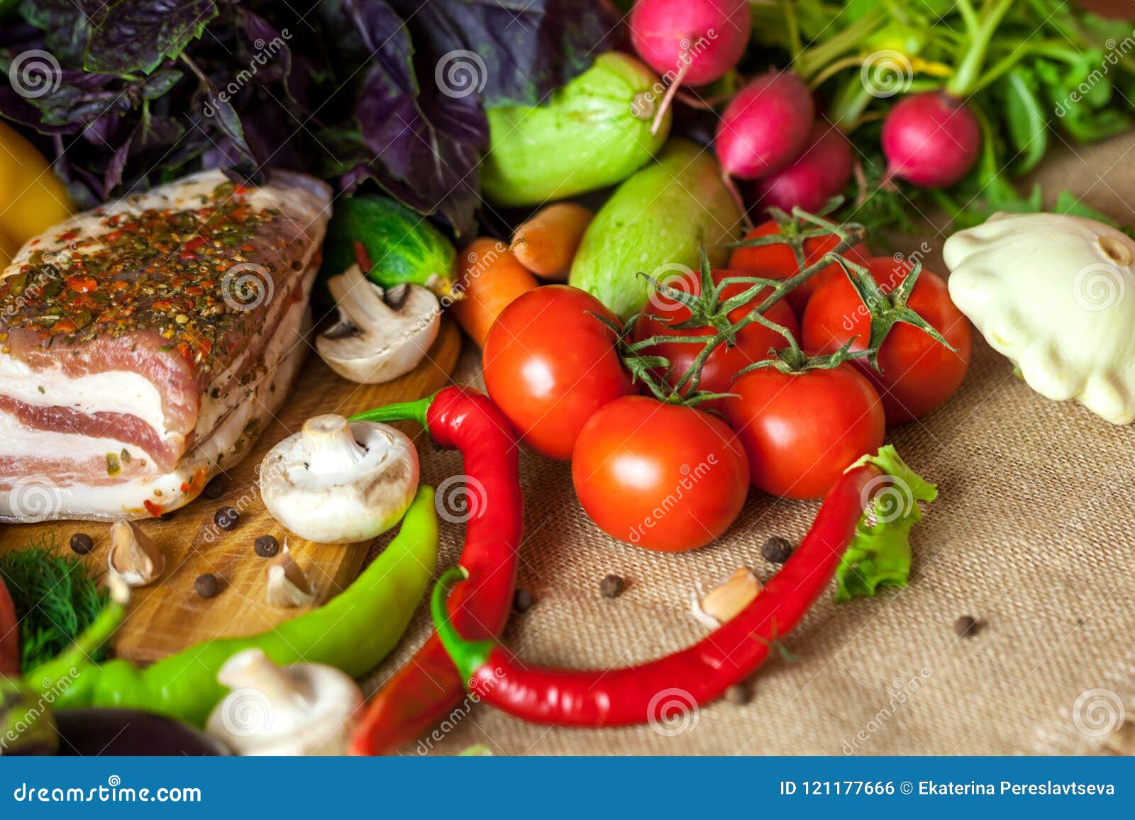Ukrainian Still Life Lard and Vegetables Stock Photo Image of