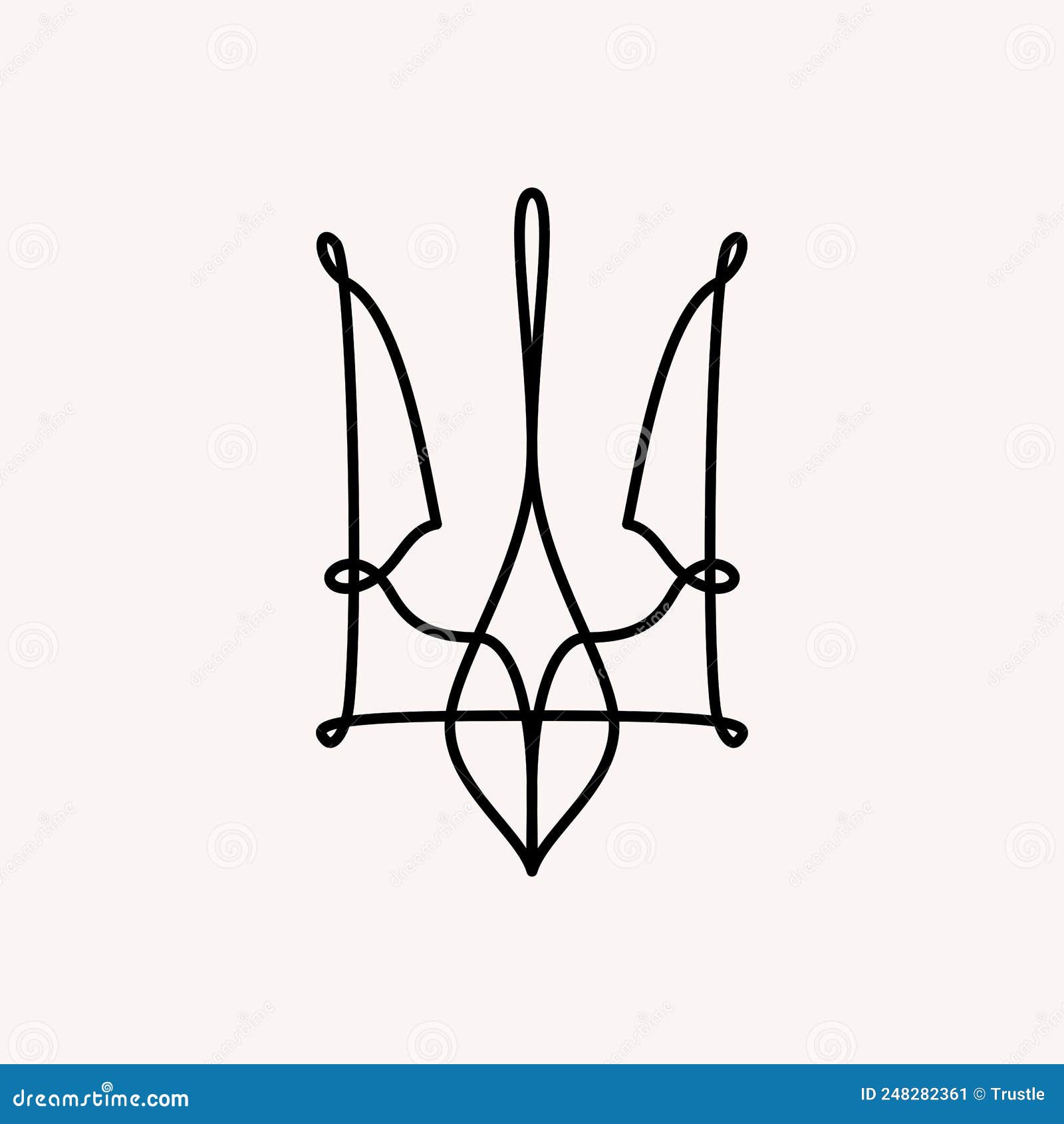 Ukrainian Trident Tattoo Design. Isolated Vector Stock Vector - Illustration of freedom, ethnic: 248282361