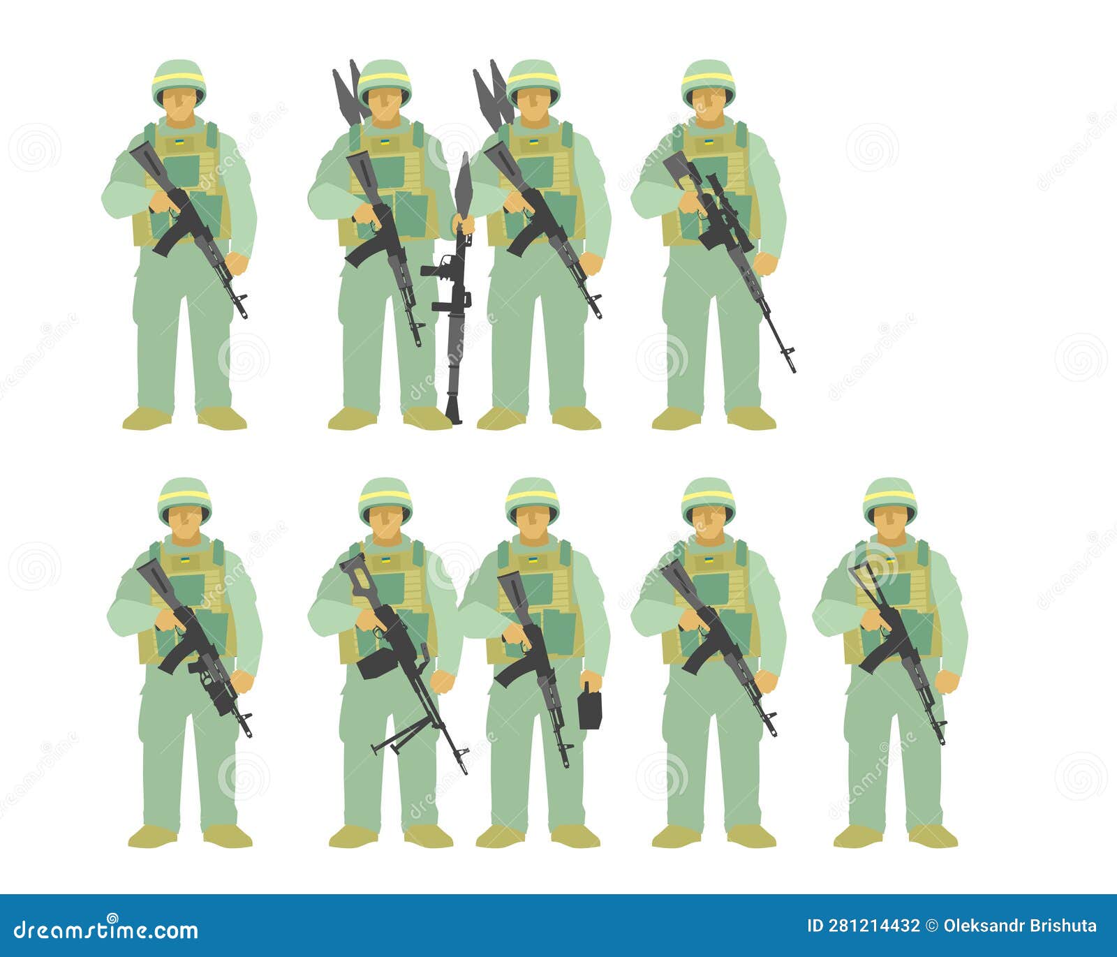 Ukrainian Troops. Personnel of the Infantry Rifle Squad Stock Vector ...