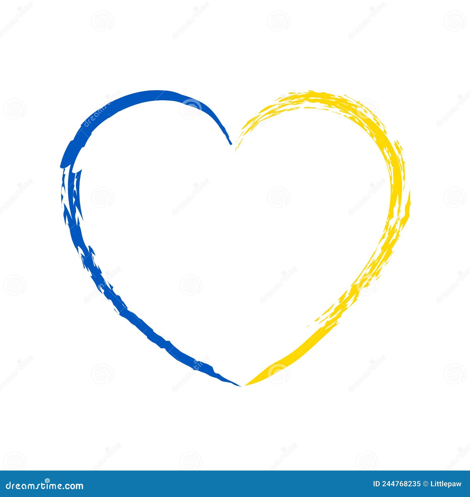 Ukrainsk flagga i en ukrainsk vektorillustration av hjärtformen