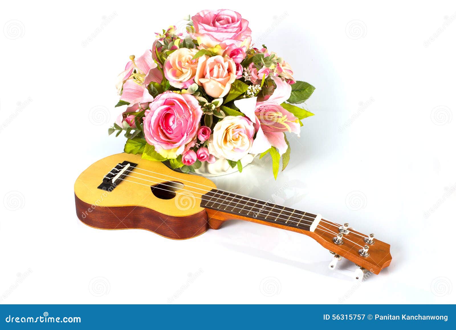 Ukulele and Beautiful Flower Stock Image Image of folk, sound 56315757