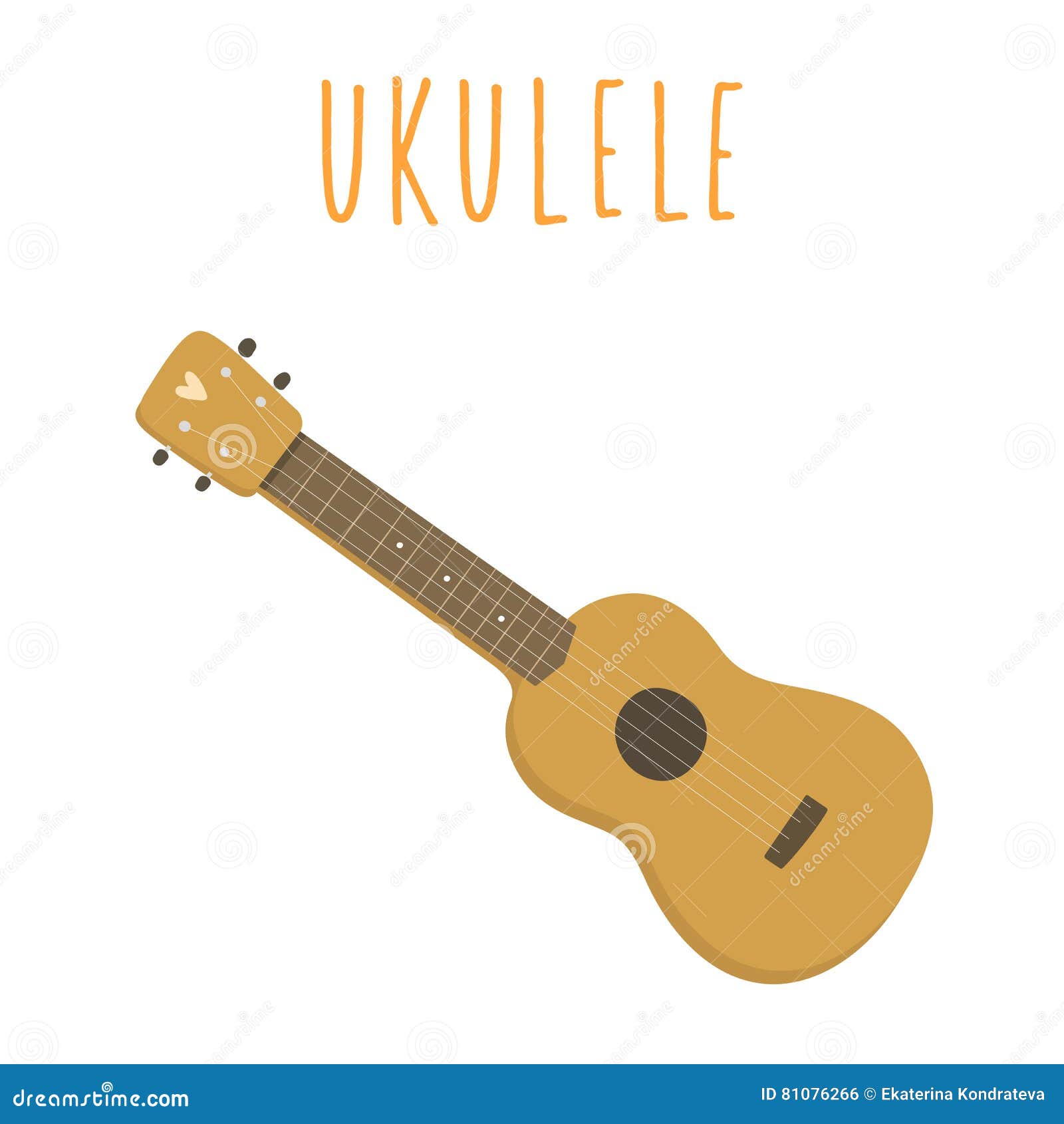 Ukulele, Hawaiian Guitar. Isolated on White Stock Vector - Illustration ...