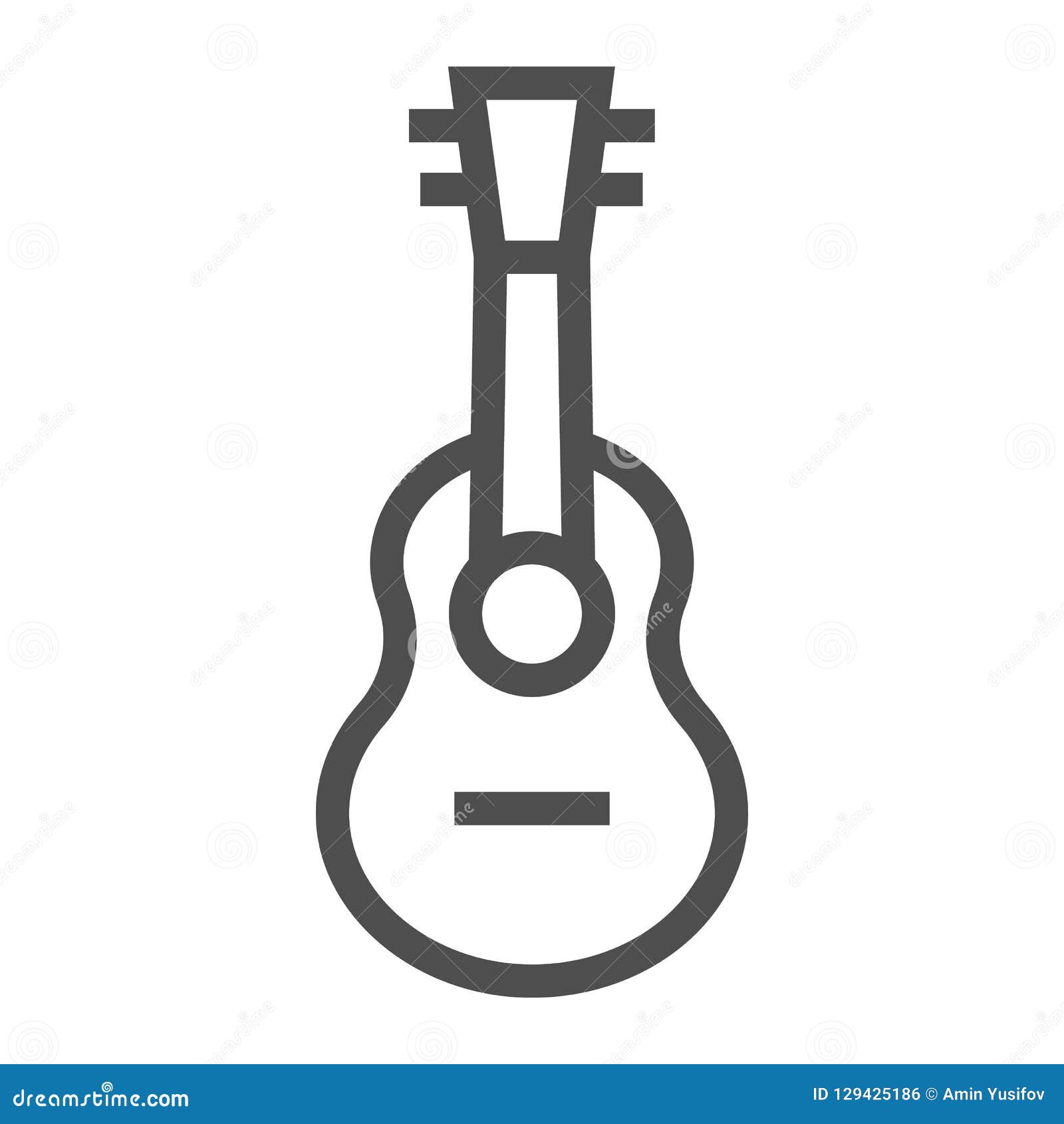 Ukulele Line Icon, Music and String, Guitar Sign, Vector Graphics, a ...