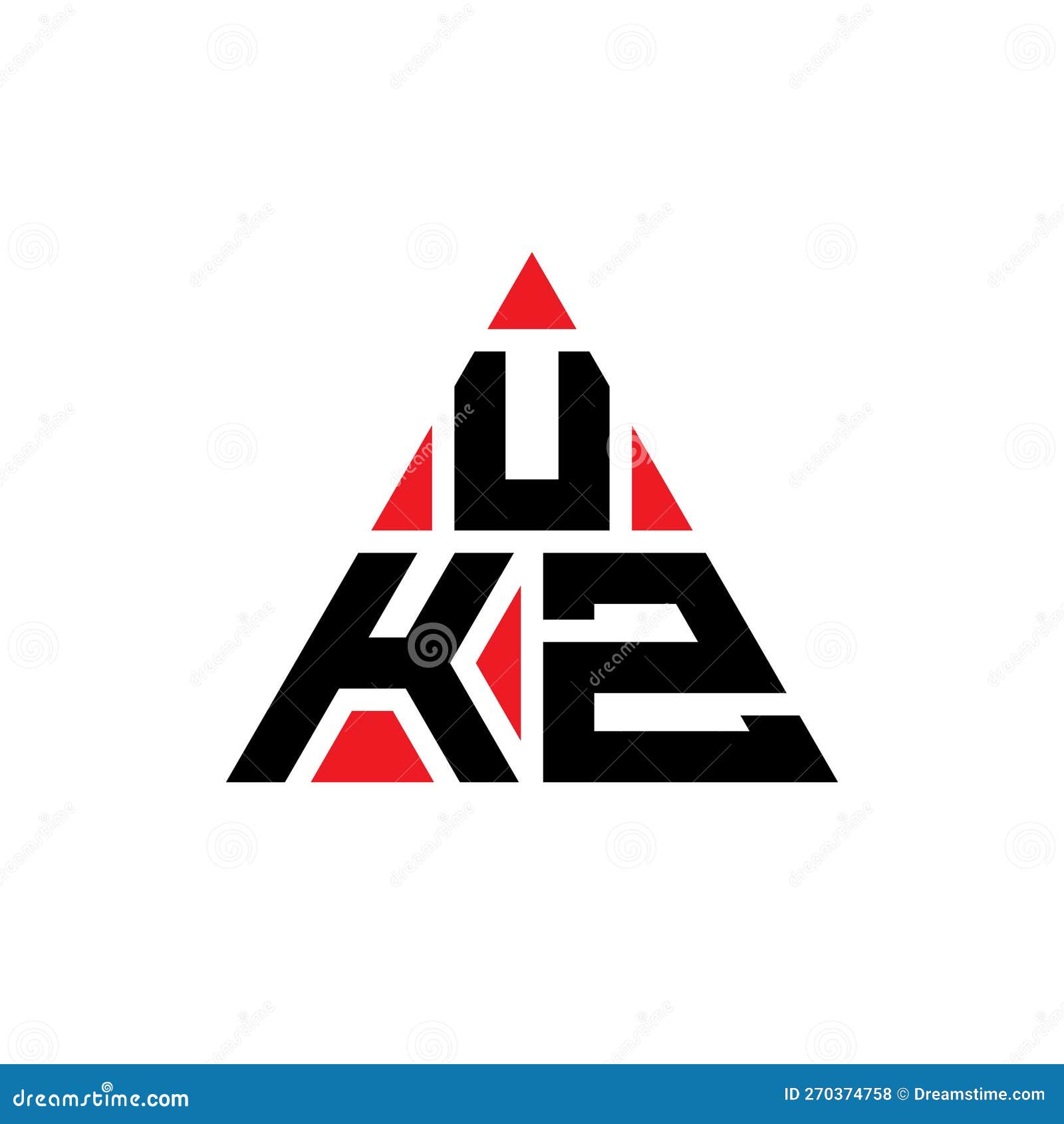 UKZ Triangle Letter Logo Design with Triangle Shape. UKZ Triangle Logo ...