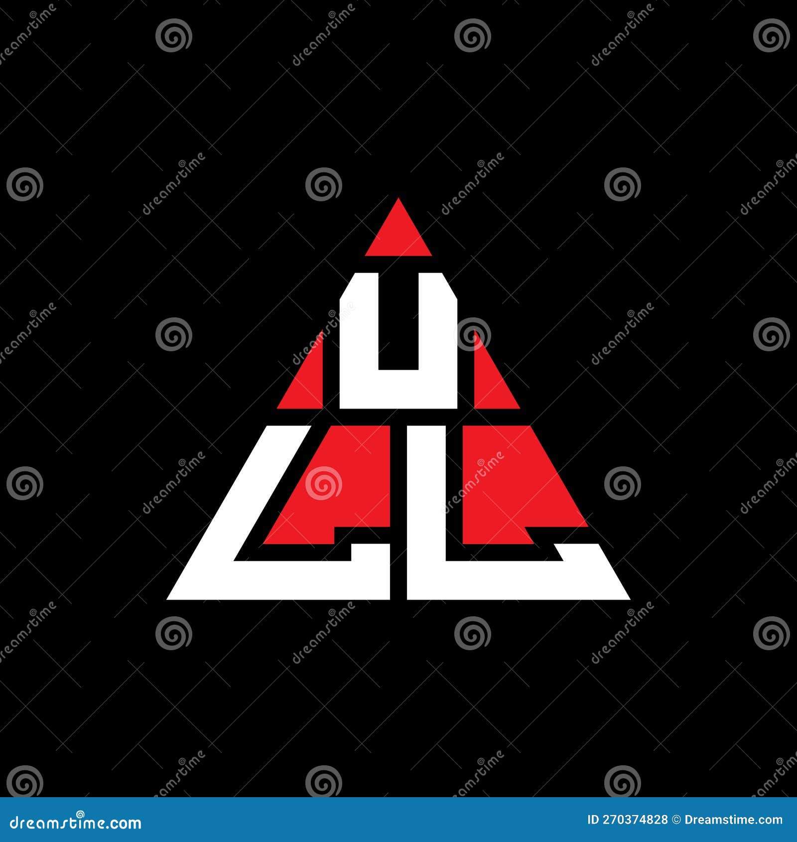 ULL Triangle Letter Logo Design with Triangle Shape. ULL Triangle Logo ...