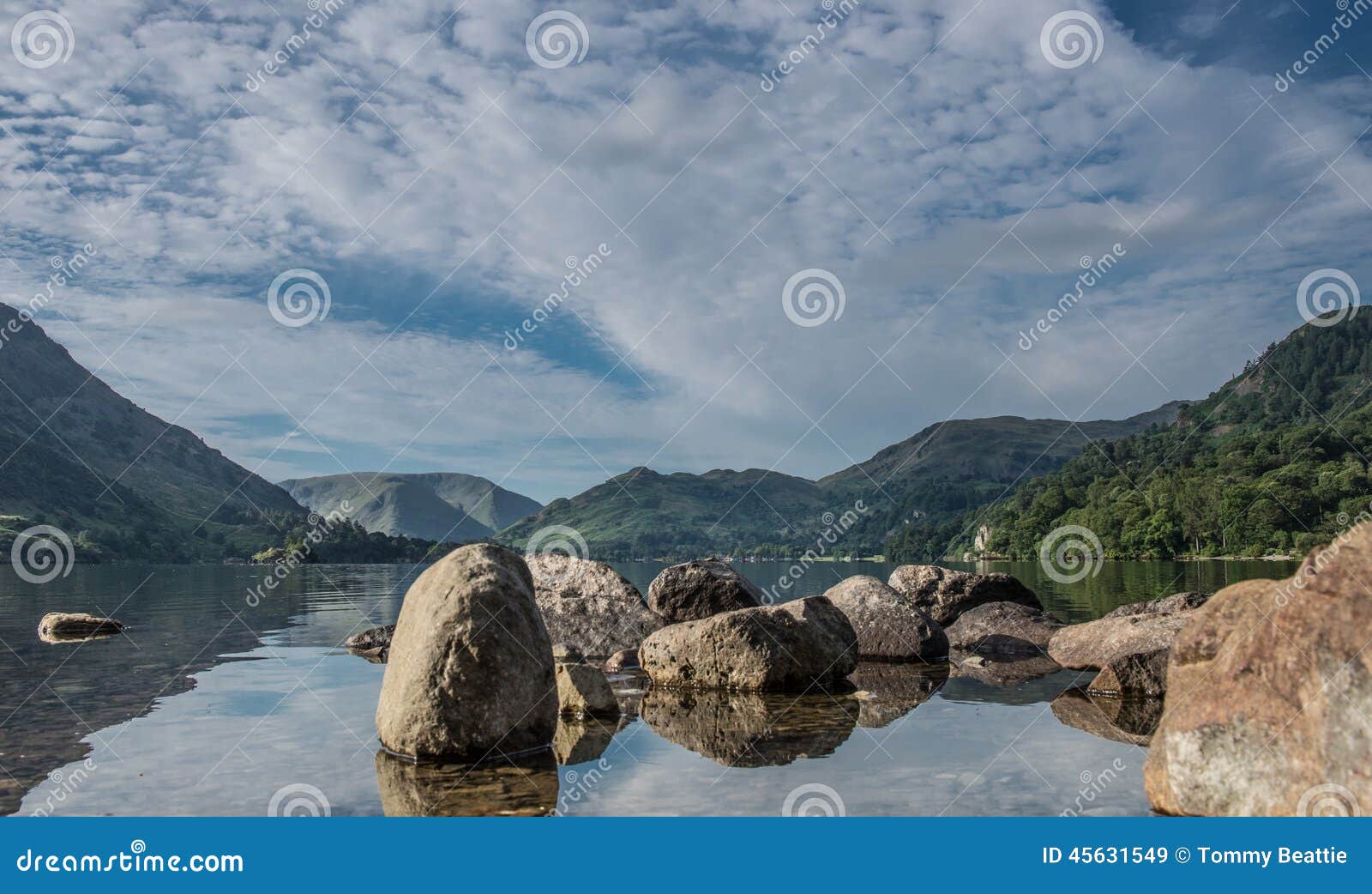 Ullswater stock image. Image of fluffy, rocks, scenic - 45631549