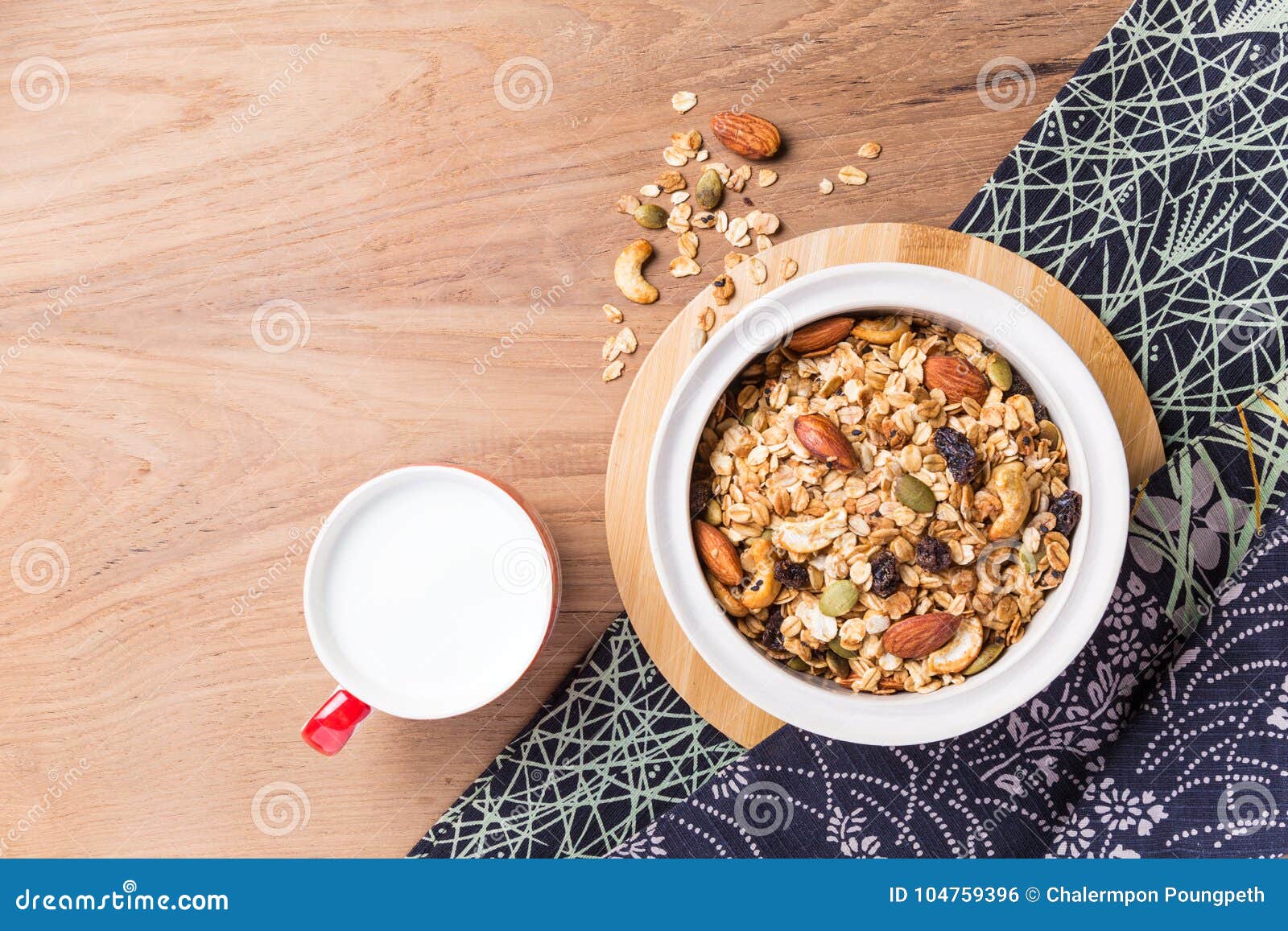 Ulti-grain Cereal with Dried Fruits and Nuts in an Asian Style B Stock ...