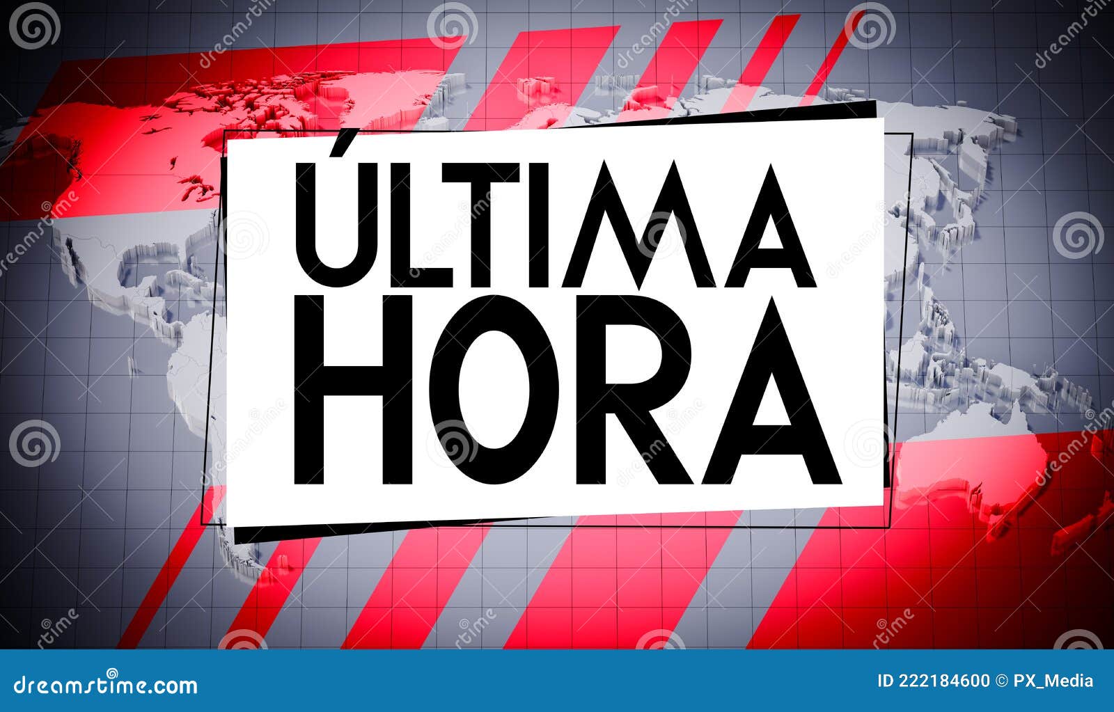 ultima hora spanish / breaking news english, world map in background