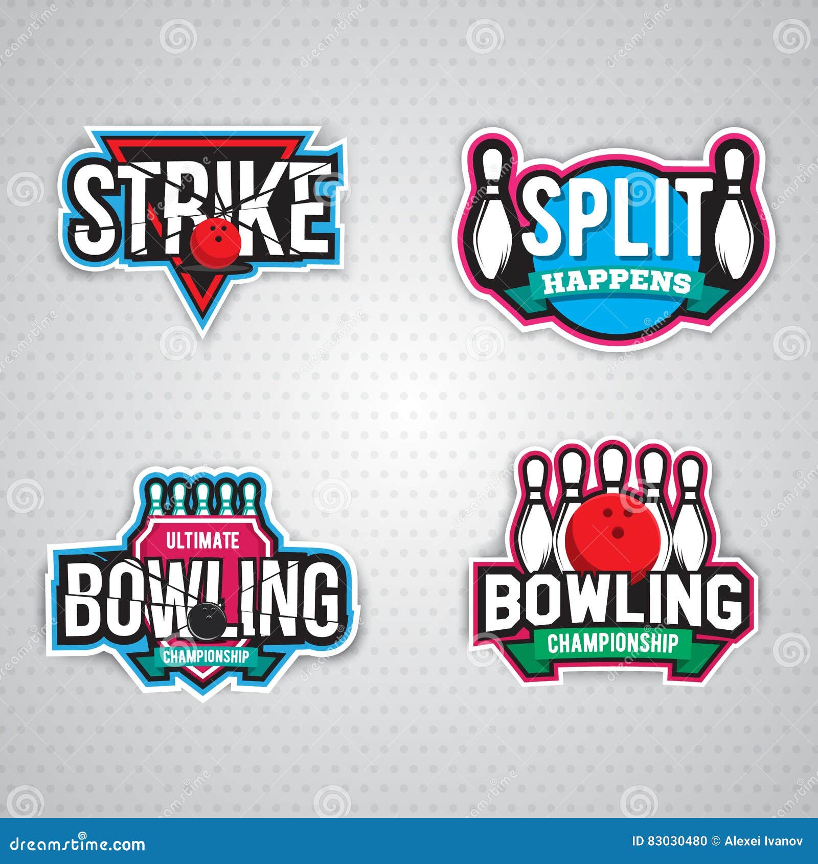 Ultimate Bowling Chanpionship Logo Design Stock Vector - Illustration ...