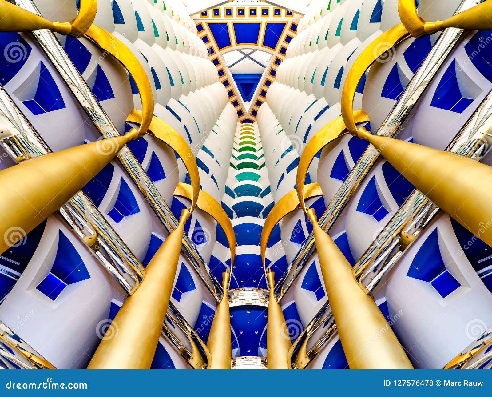 Ultra Luxury Hotel Interior Burj Al Arab Dubai Stock Photo