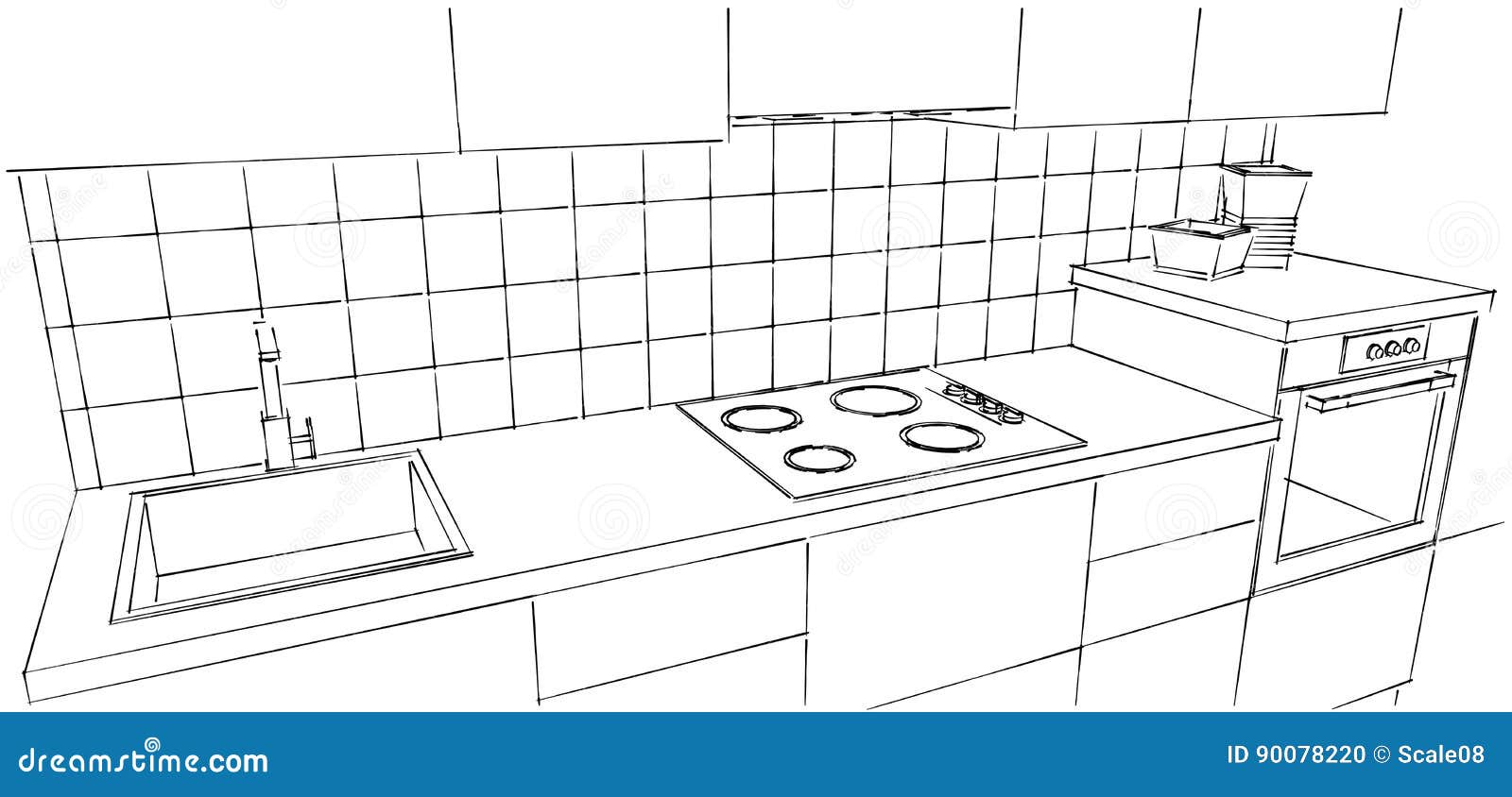 Ultra Modern iKitcheni iCounteri Close Up Stock Illustration Ultra Modern iKitcheni iCounteri Close Up Stock Illustration