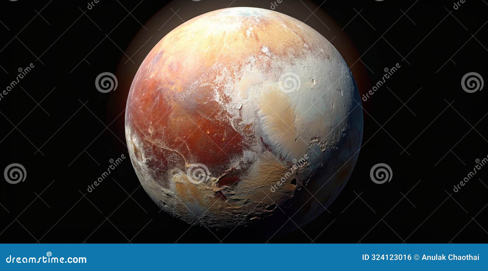 ultra realistic depiction of the planet pluto high resolution generative ai