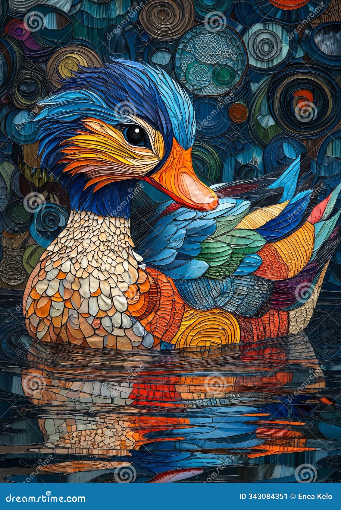 mandarin duck on serene waters