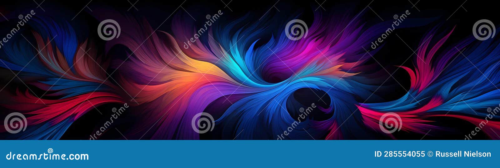 ultra-wide background of super vibrant fractal-inspired patterns (generative ai)