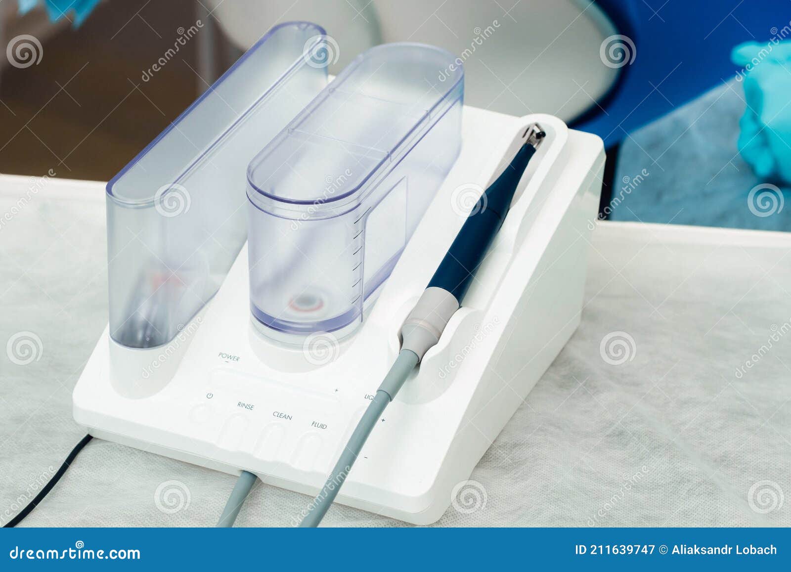 Ultrasonic Scaler in the Dental Office. Dentistry Concept Stock Image