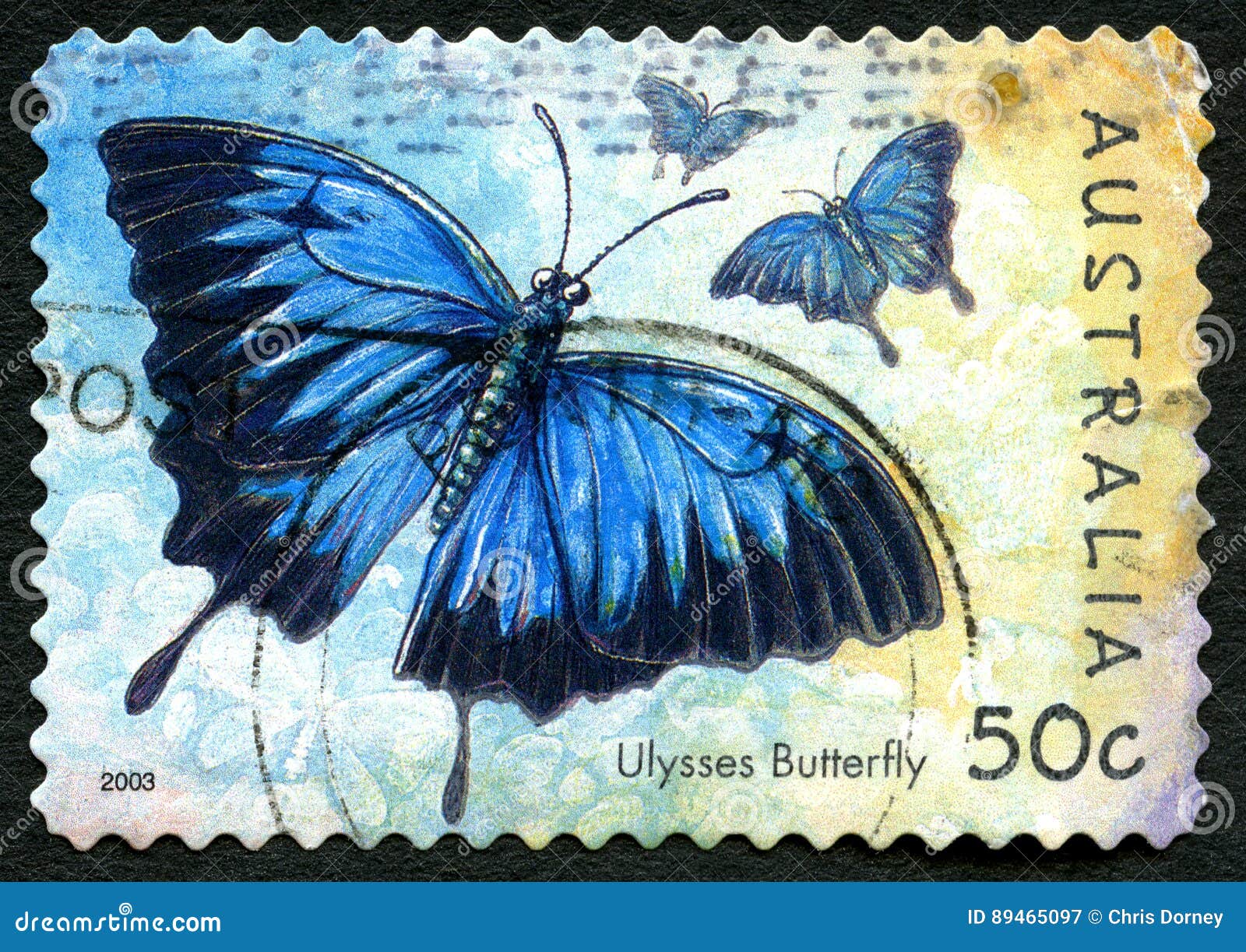 Ulysses Butterfly Australian Postage Stamp Redaktionelles
