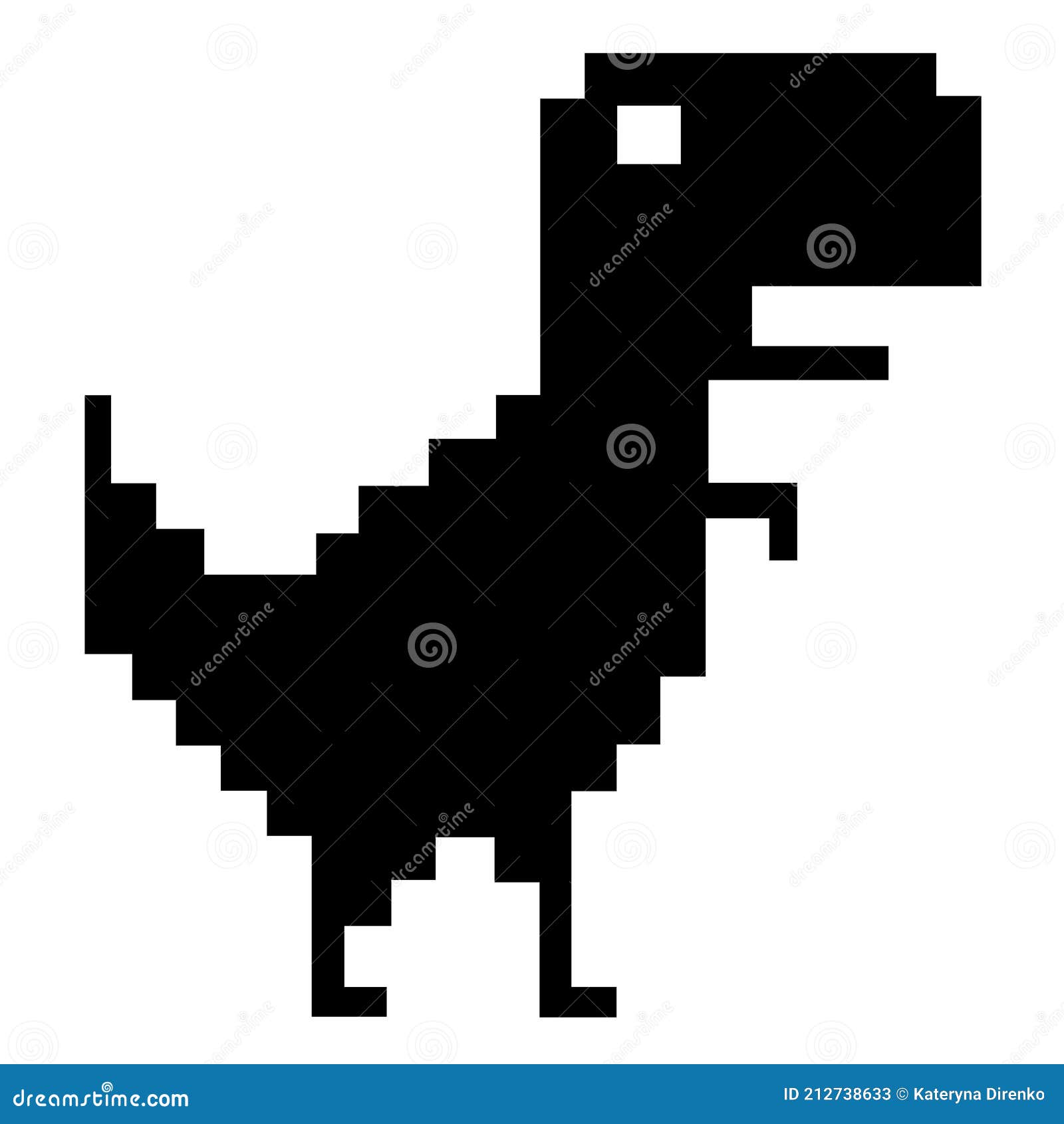 Dinossauro de pixel art descrevendo erro offline vetor isolado no fundo  branco