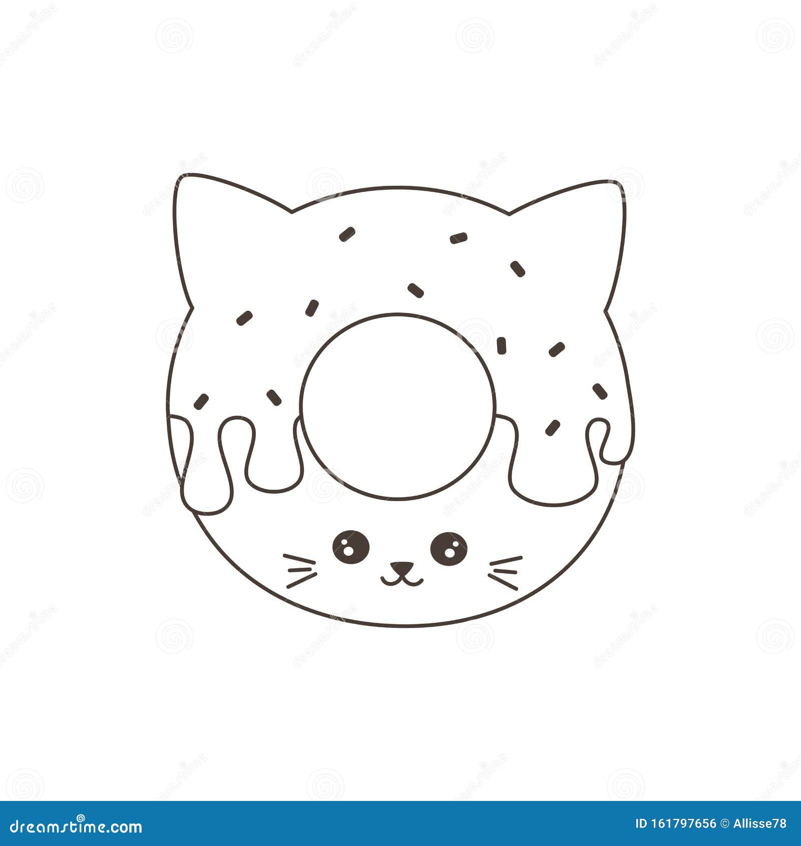 Rosquinha kawaii para colorir - Imprimir Desenhos