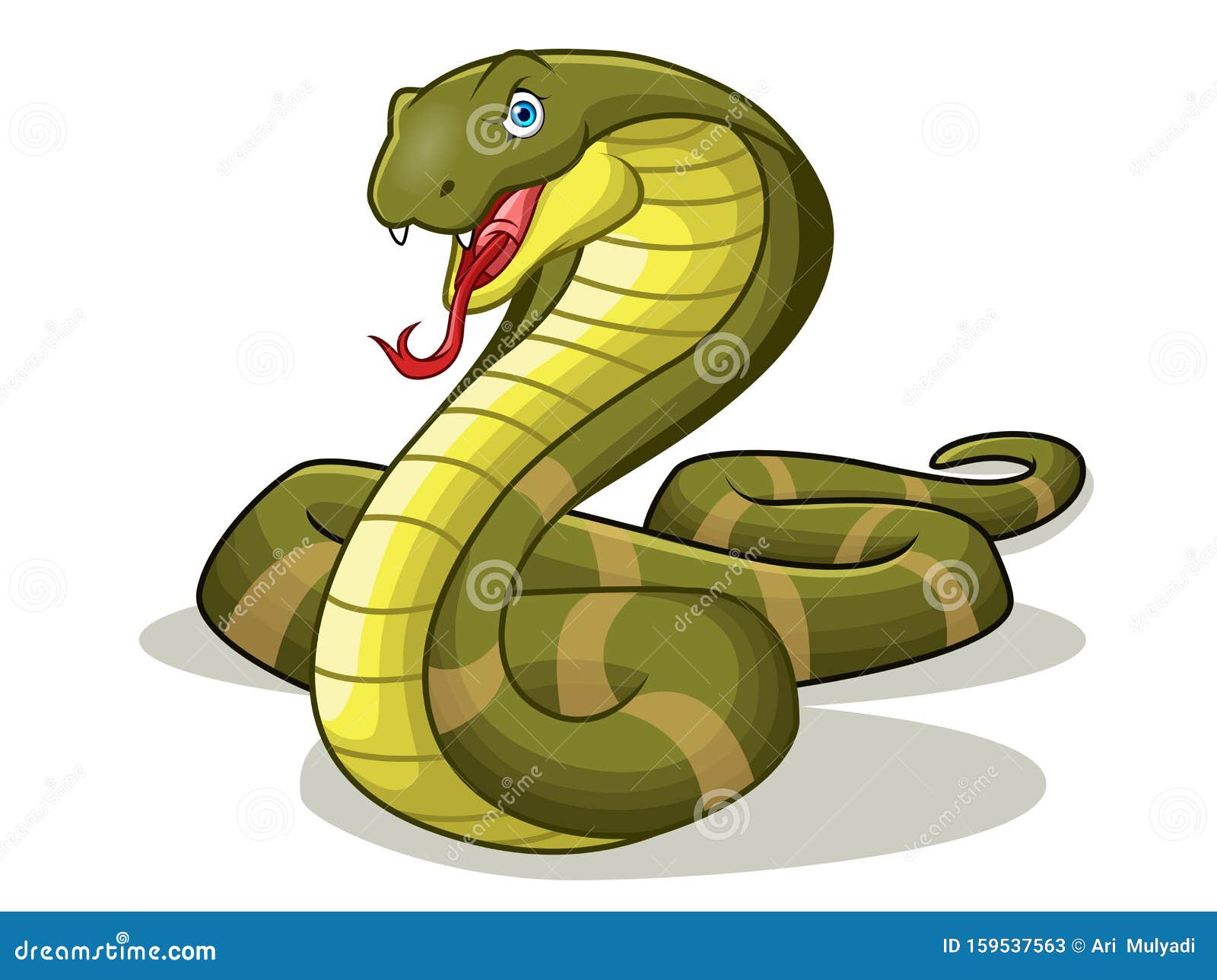 Pequena Ilustração Animal De Desenho Animado De Cobra-rei