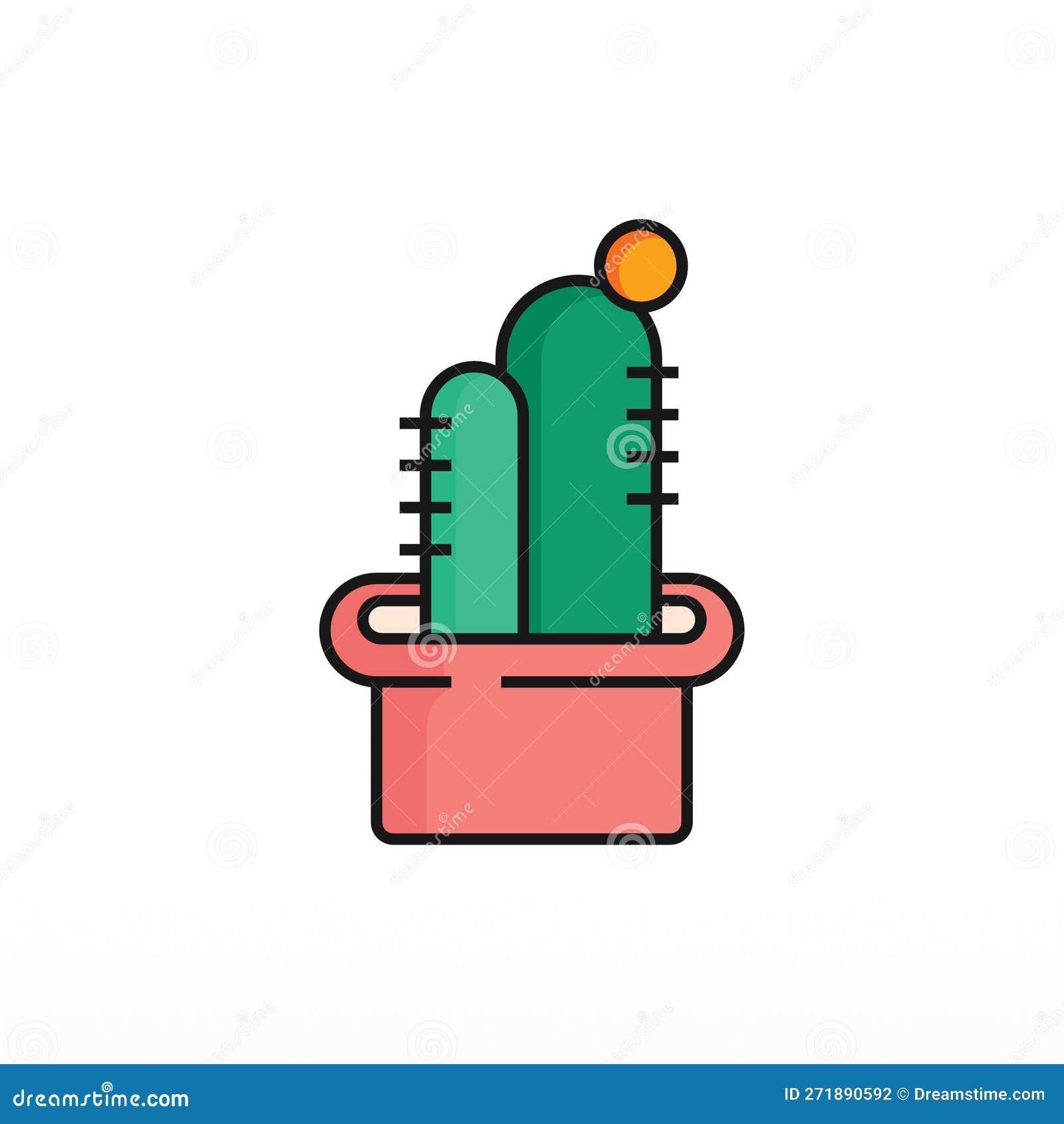 Um Desenho De Logotipo Simples De Um Cacto Ilustração Stock - Ilustração de  isolado, linha: 271890580