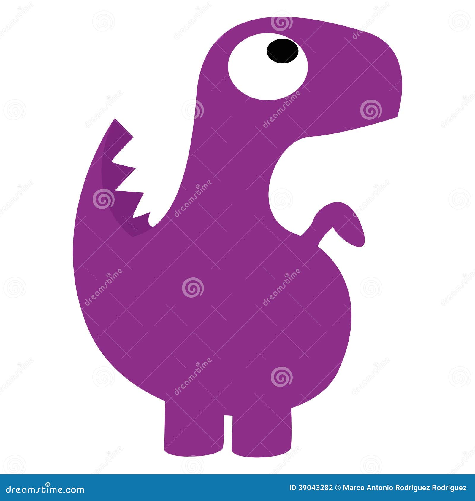 Dinossauro roxo bonito dos desenhos animados, vetor de monstro  pré-histórico e jurássico ilustração em um fundo branco